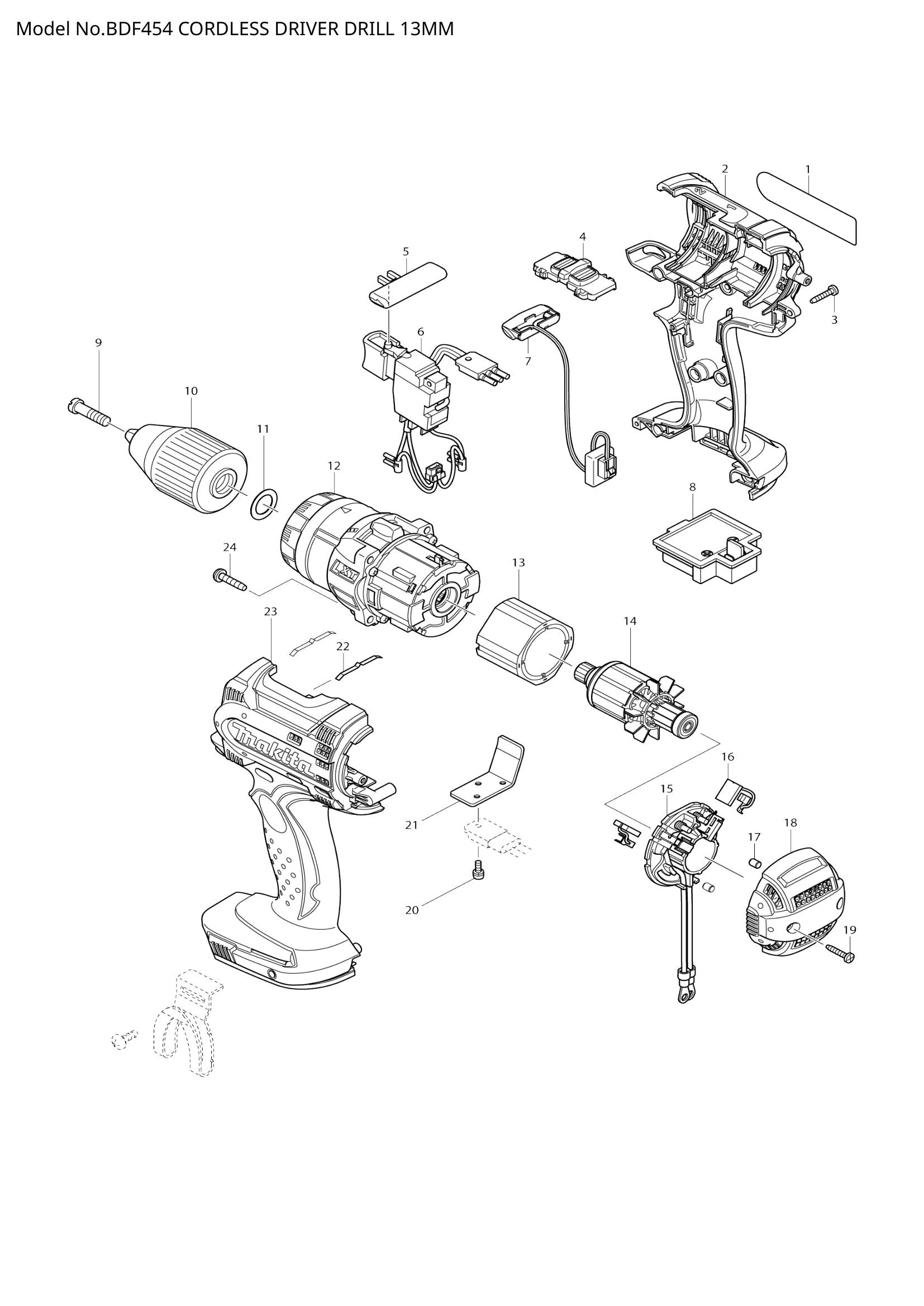 BDF454 exploded view