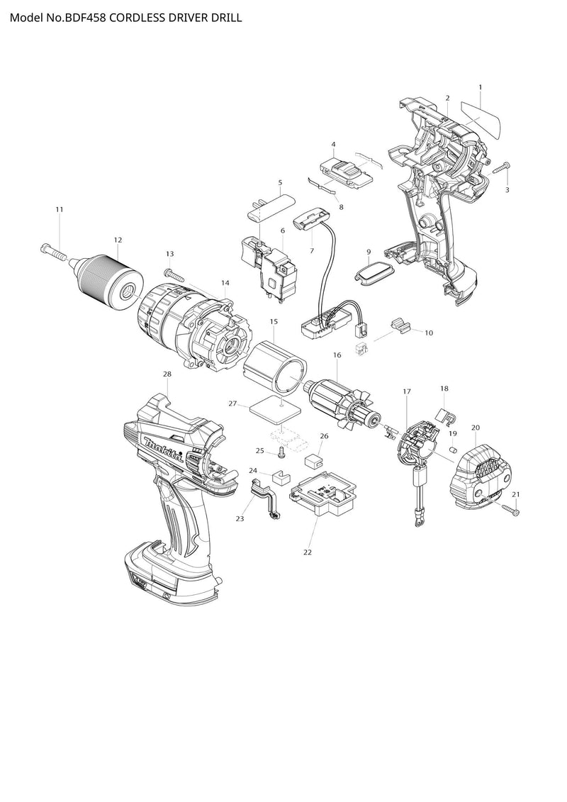 BDF458 exploded view
