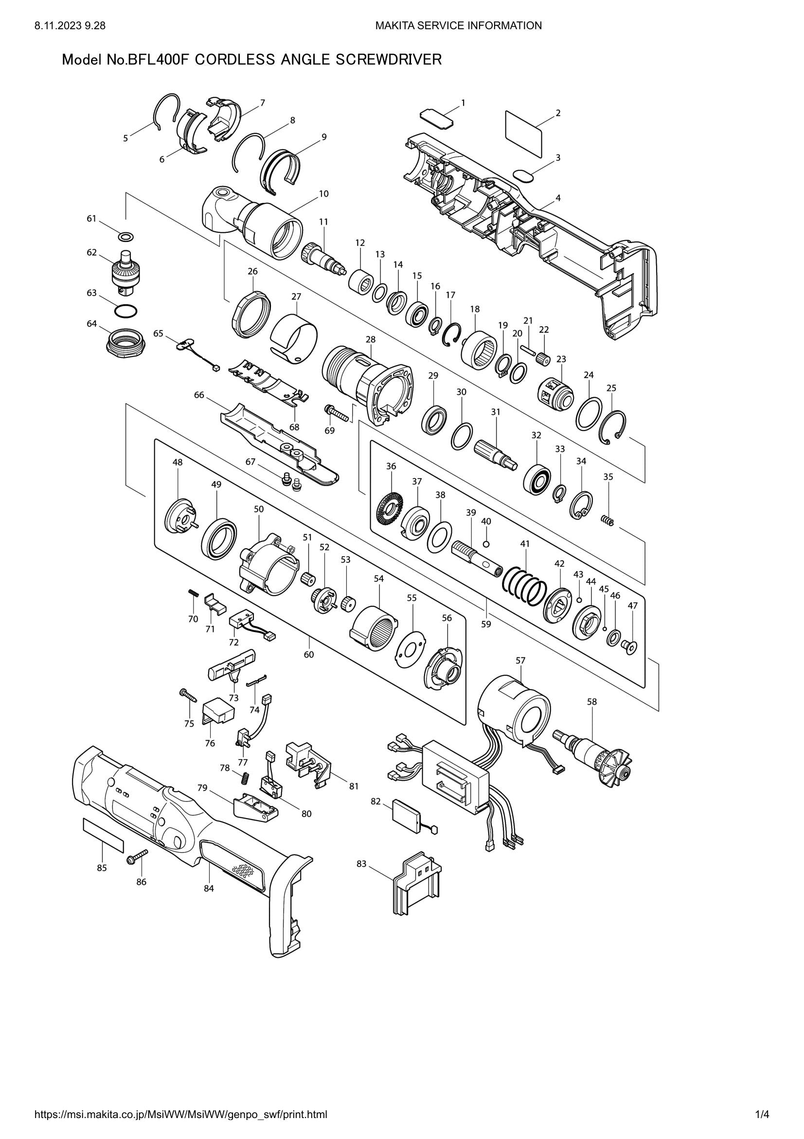 BFL400F exploded view