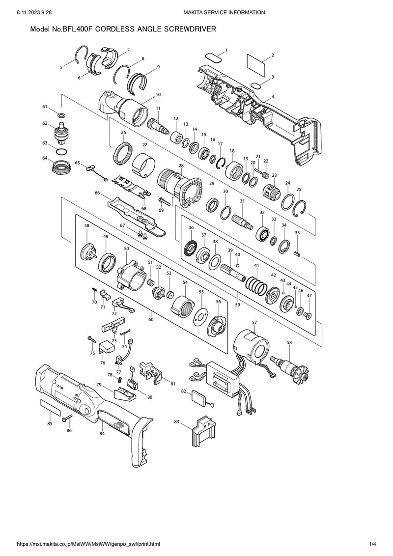 BFL400F exploded view
