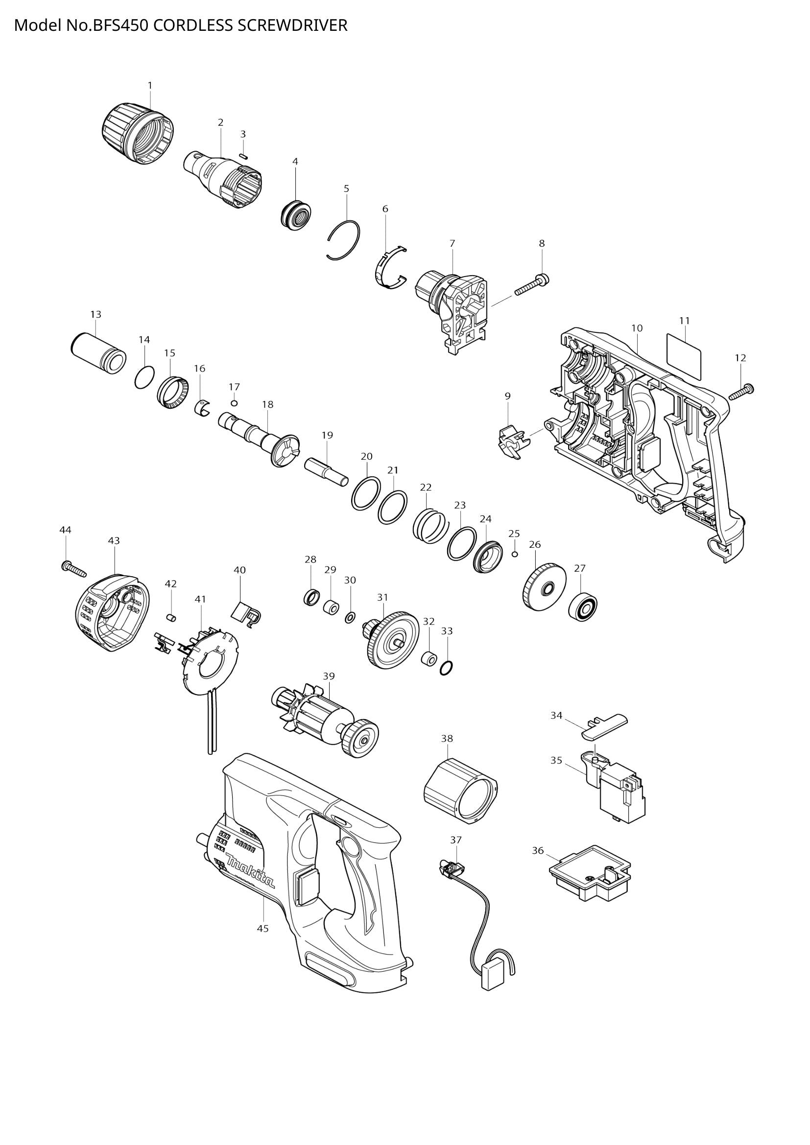 BFS450 exploded view