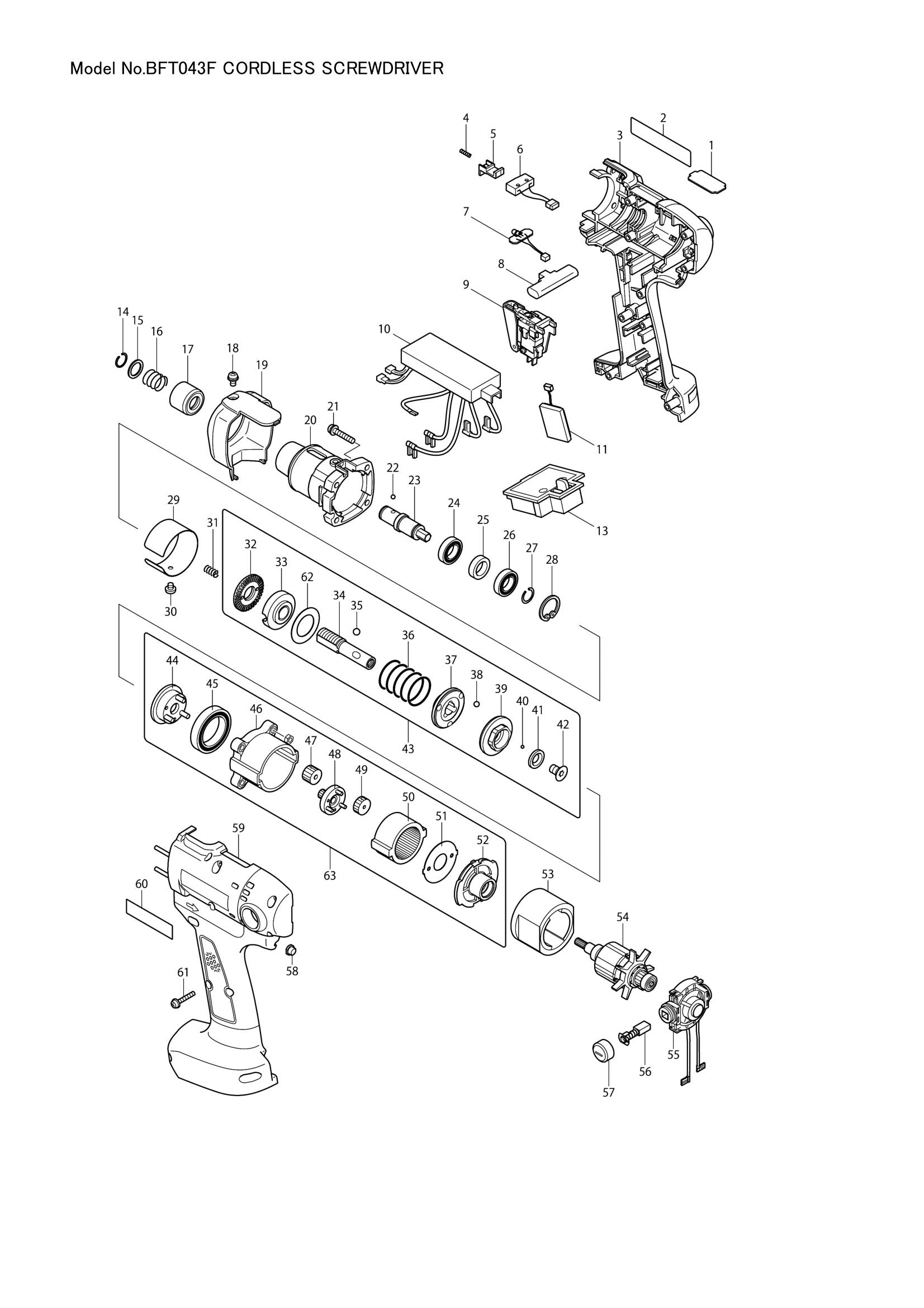 BFT043F exploded view