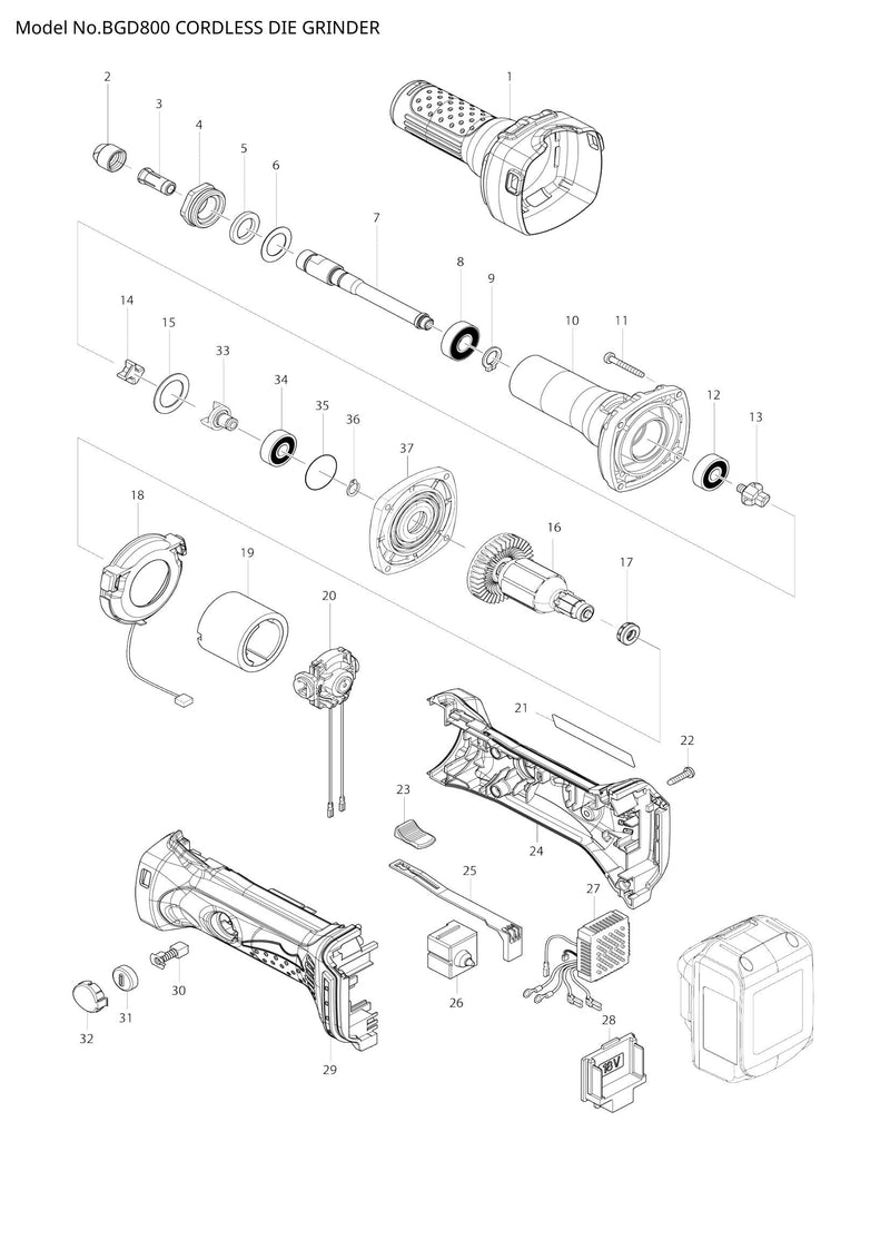 BGD800 exploded view