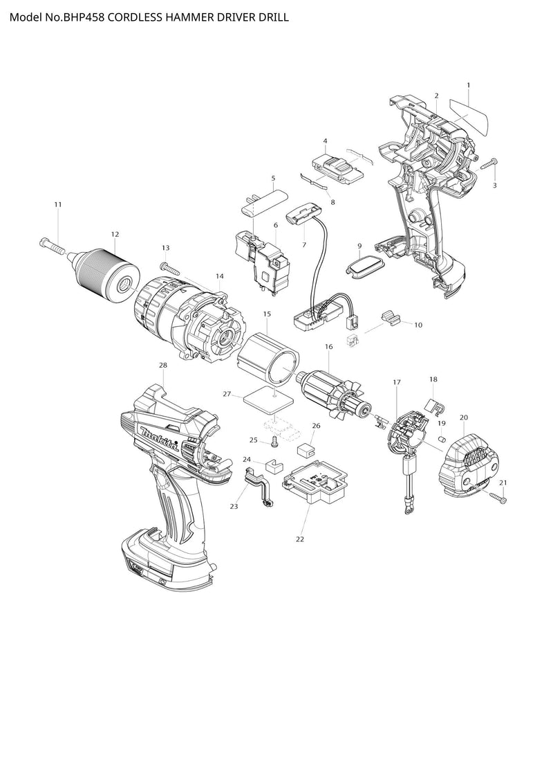 BHP458 exploded view