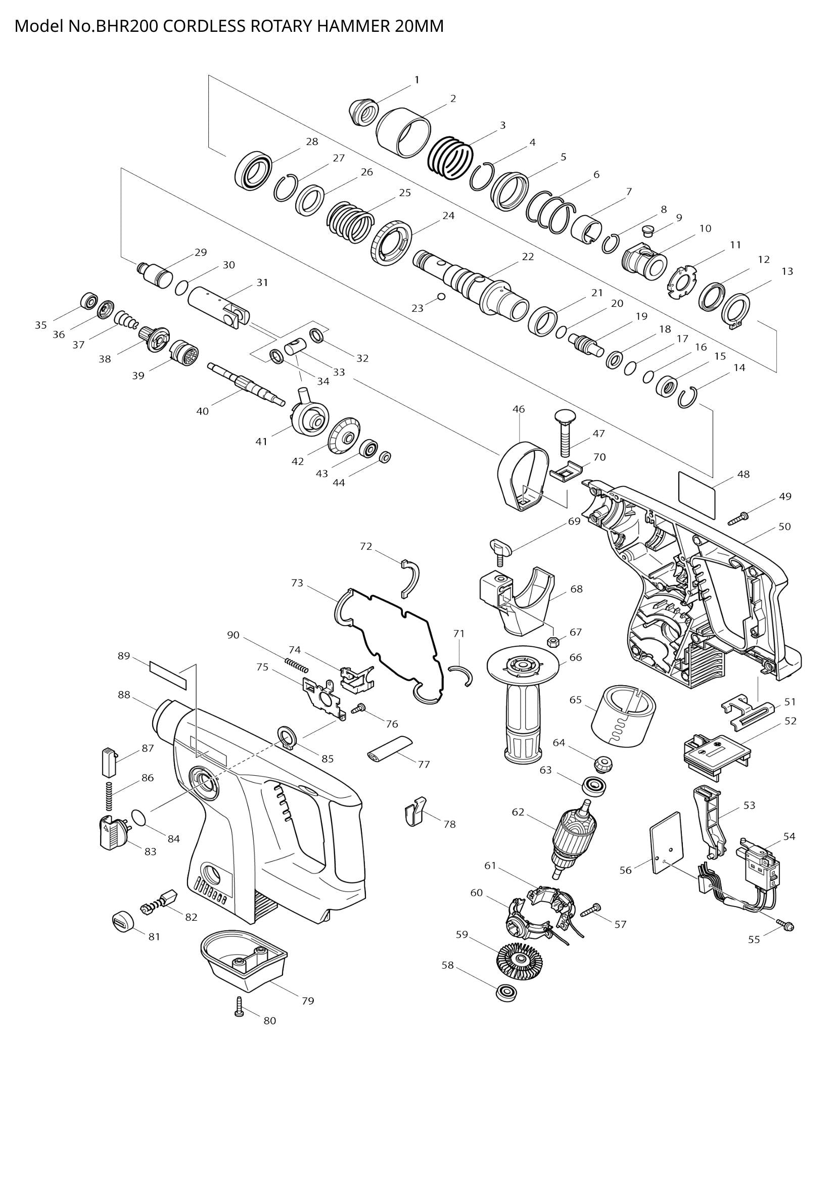 BHR200 exploded view