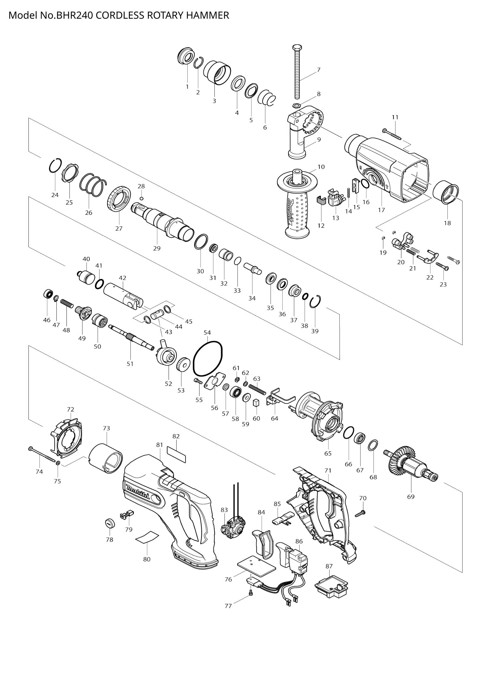 BHR240 exploded view