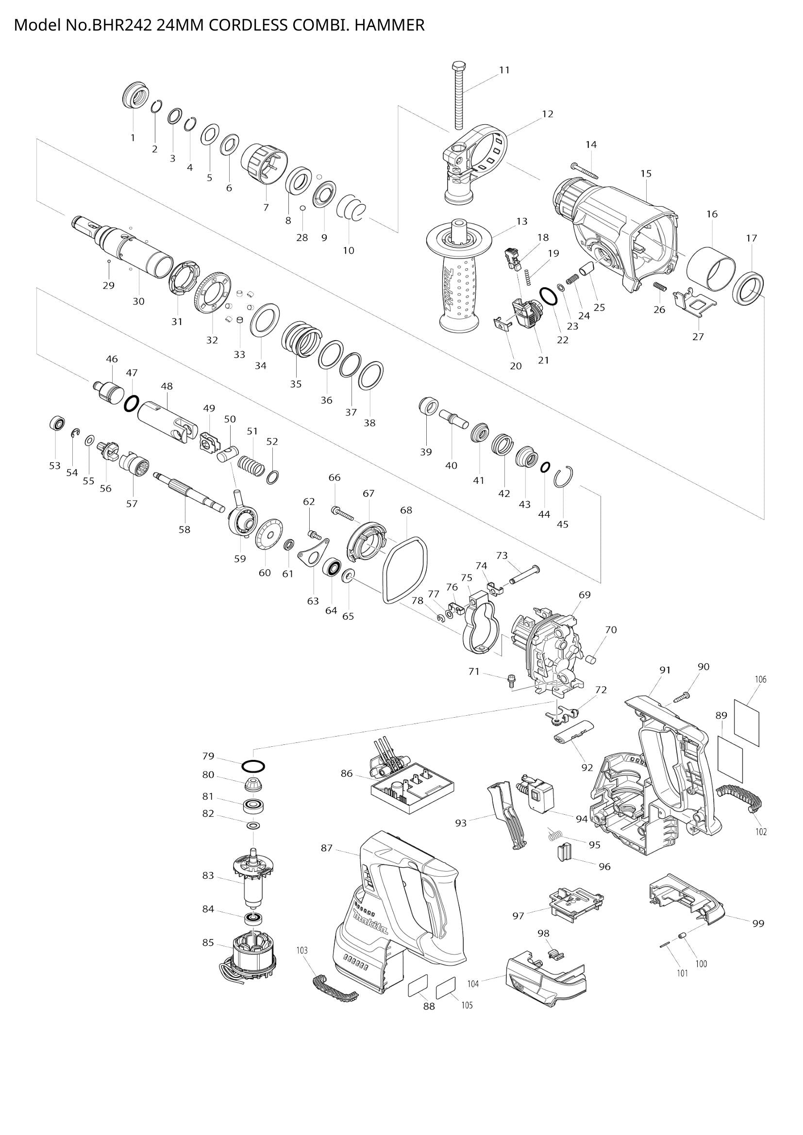 BHR242 exploded view