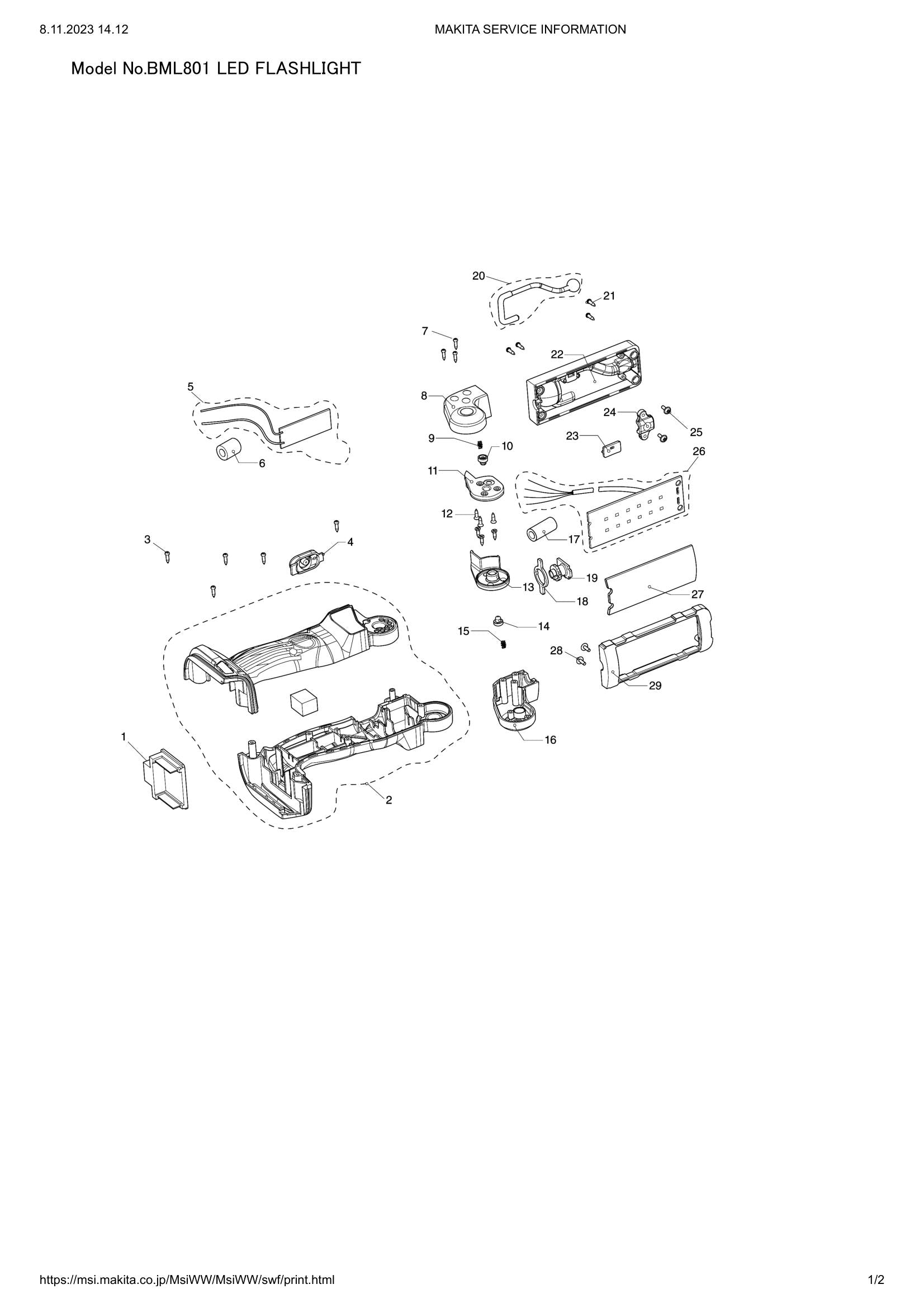 BML801 exploded view