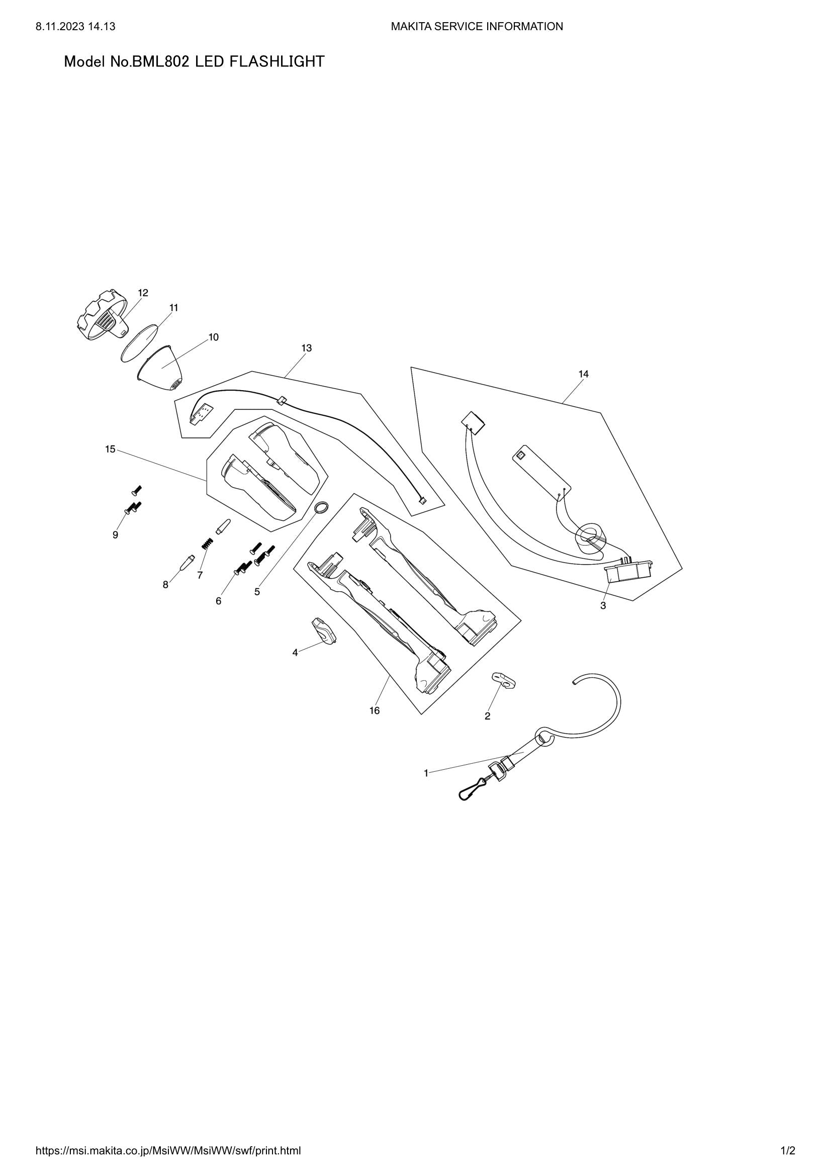 BML802 exploded view