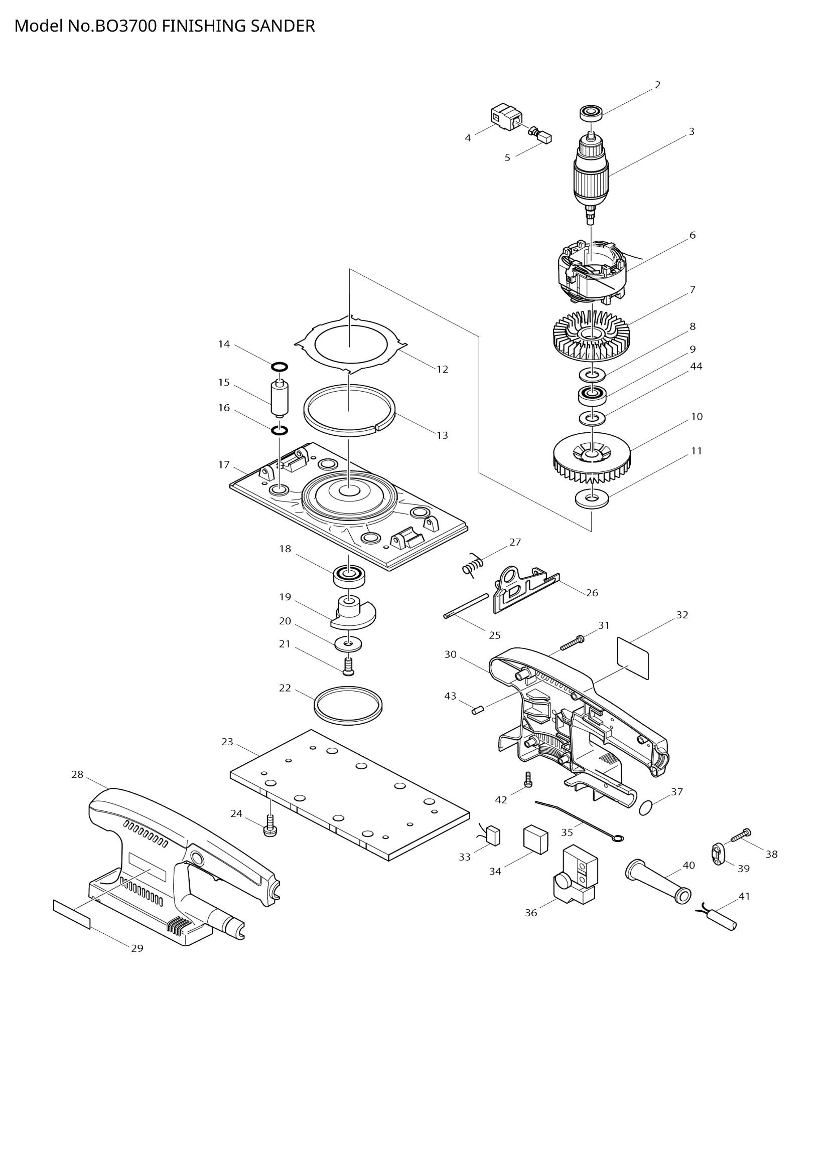 BO3700 exploded view