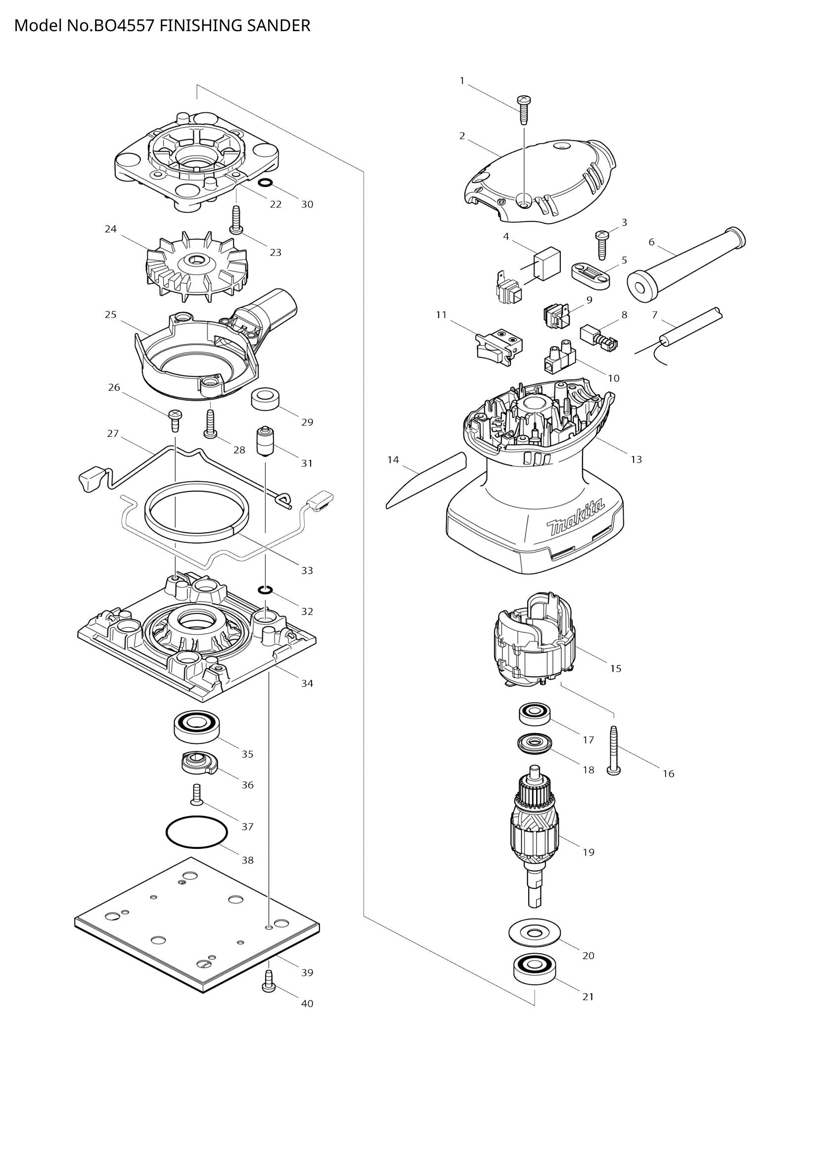 BO4557 exploded view