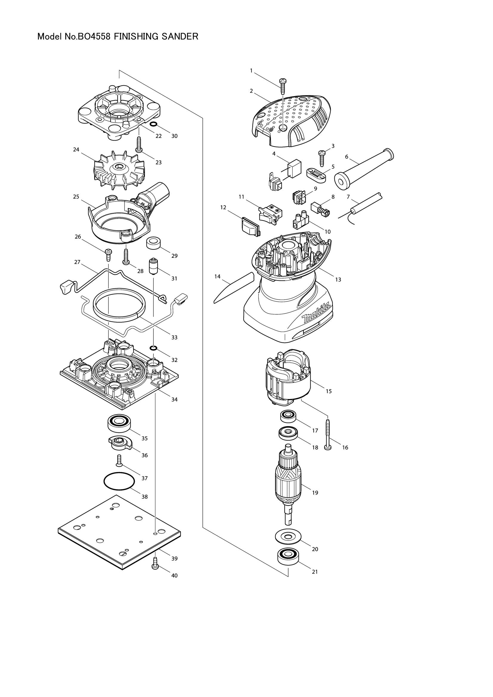 BO4558 exploded view