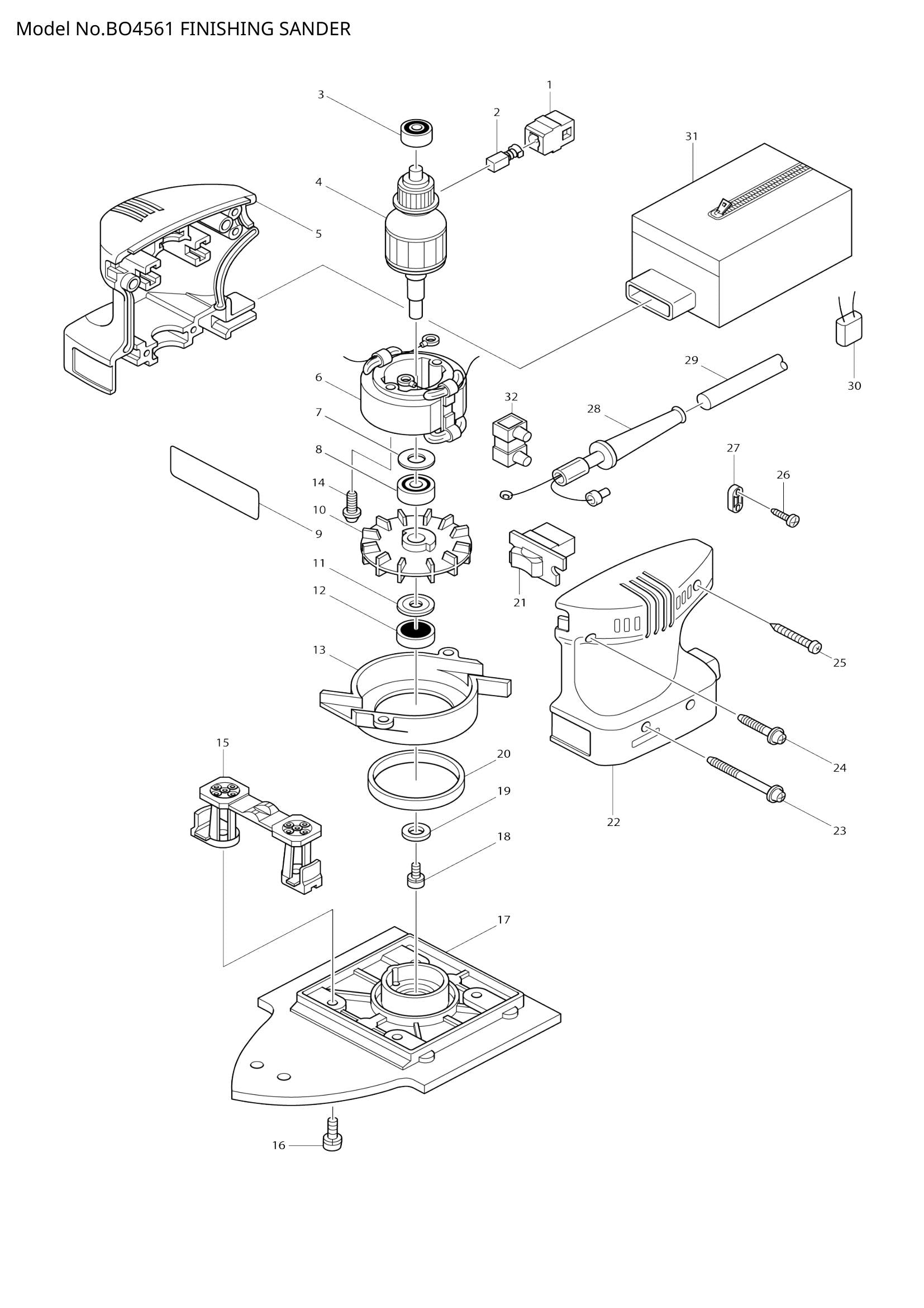 BO4561 exploded view