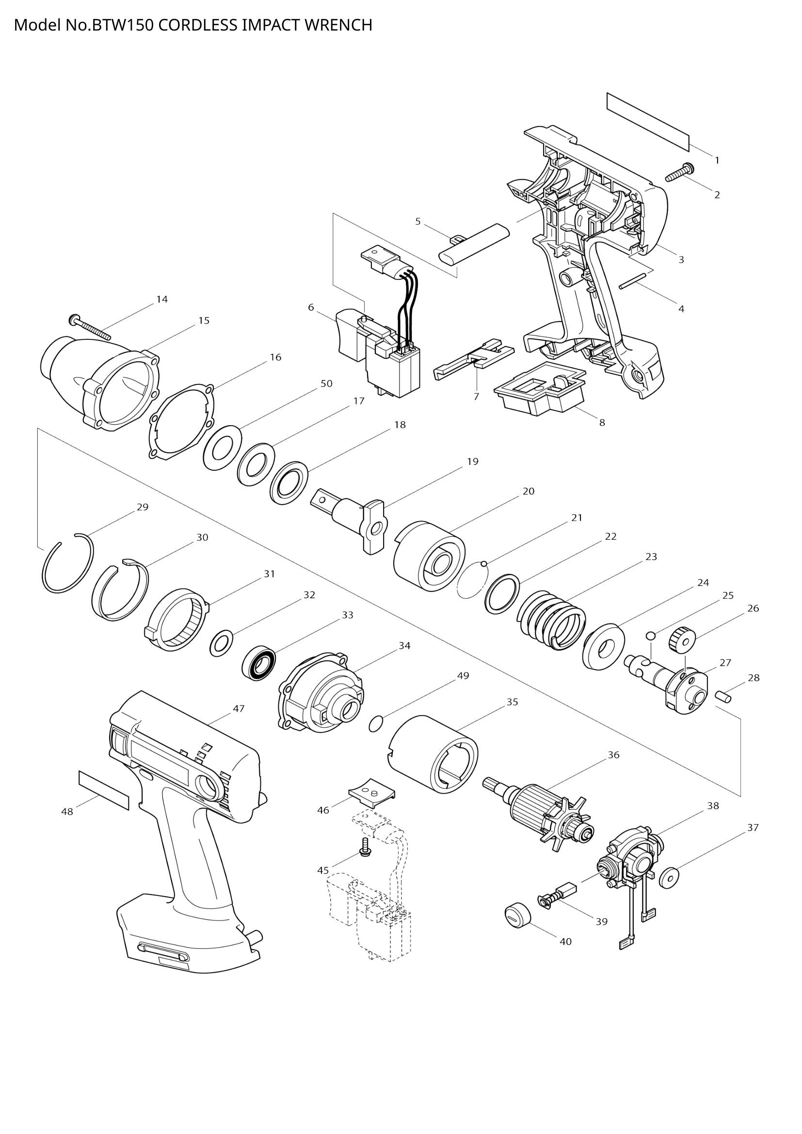 BTW150 exploded view
