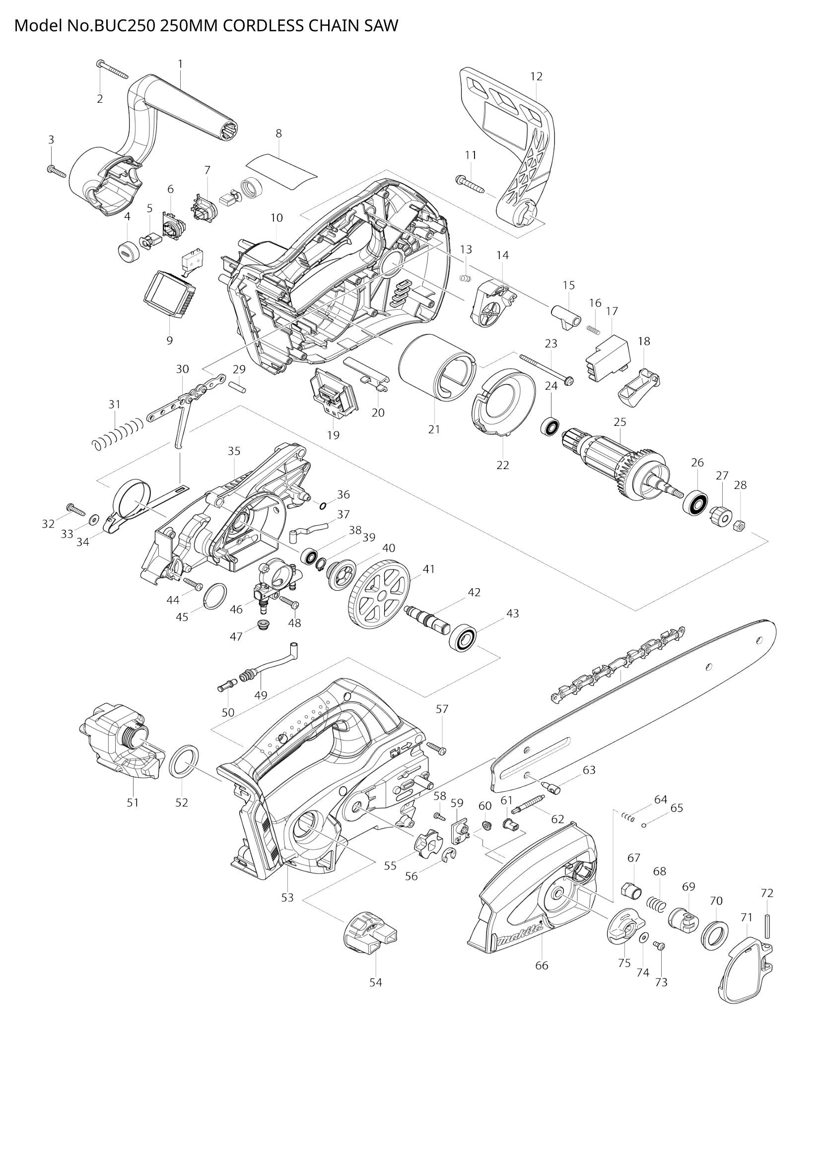 BUC250 exploded view