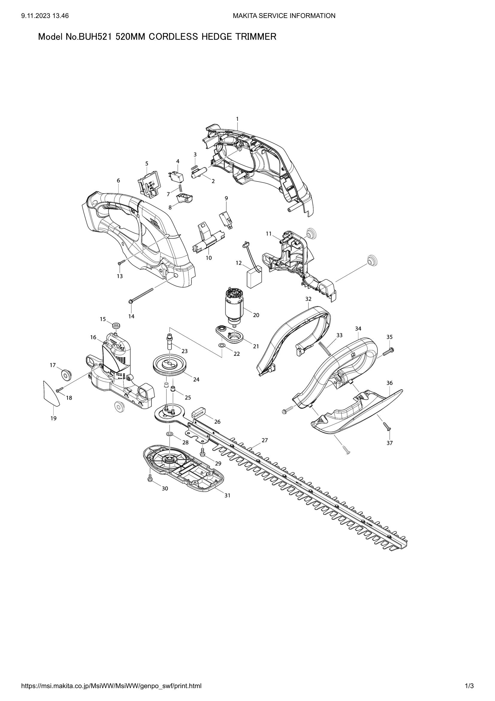 BUH521 exploded view