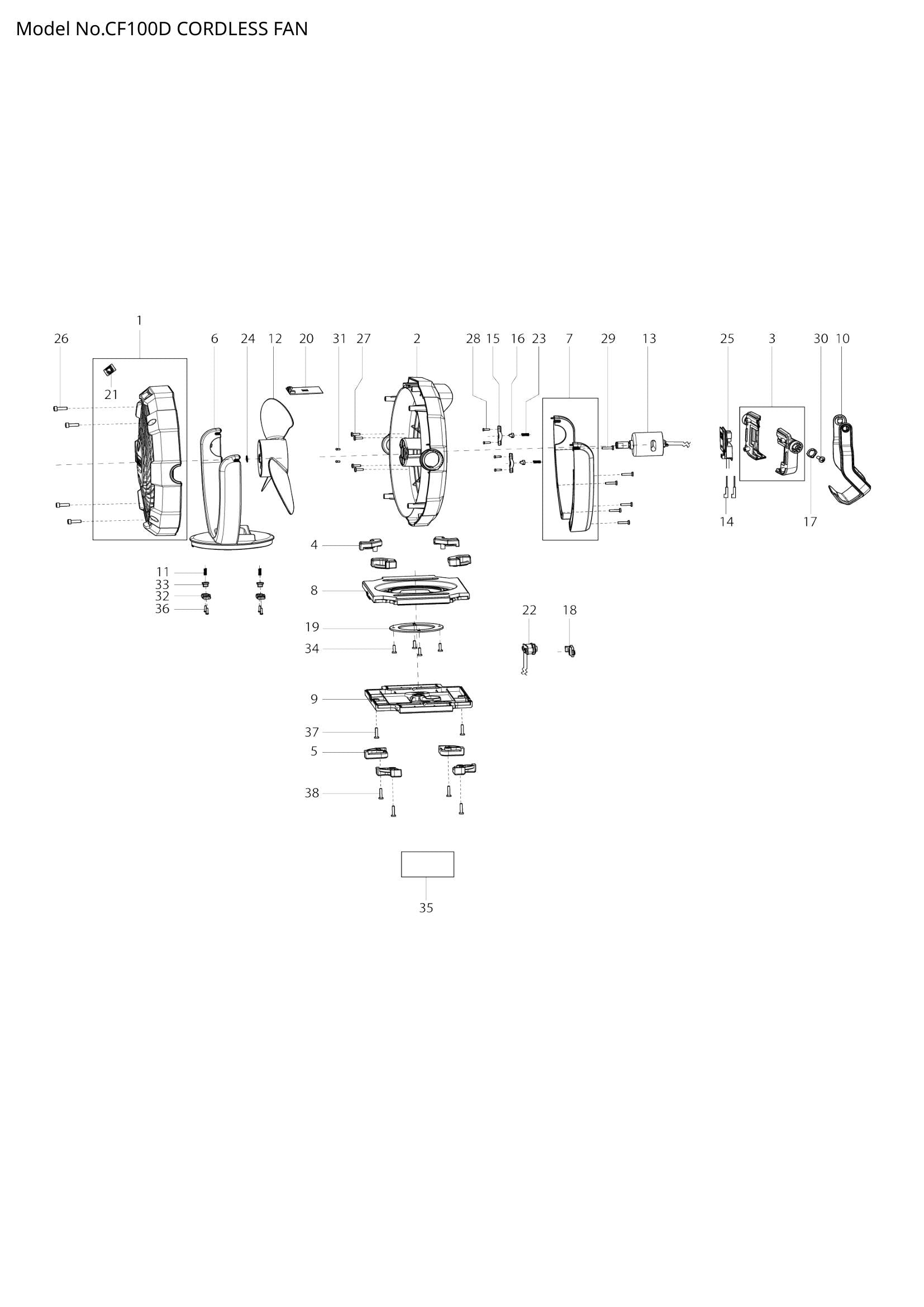 CF100D exploded view