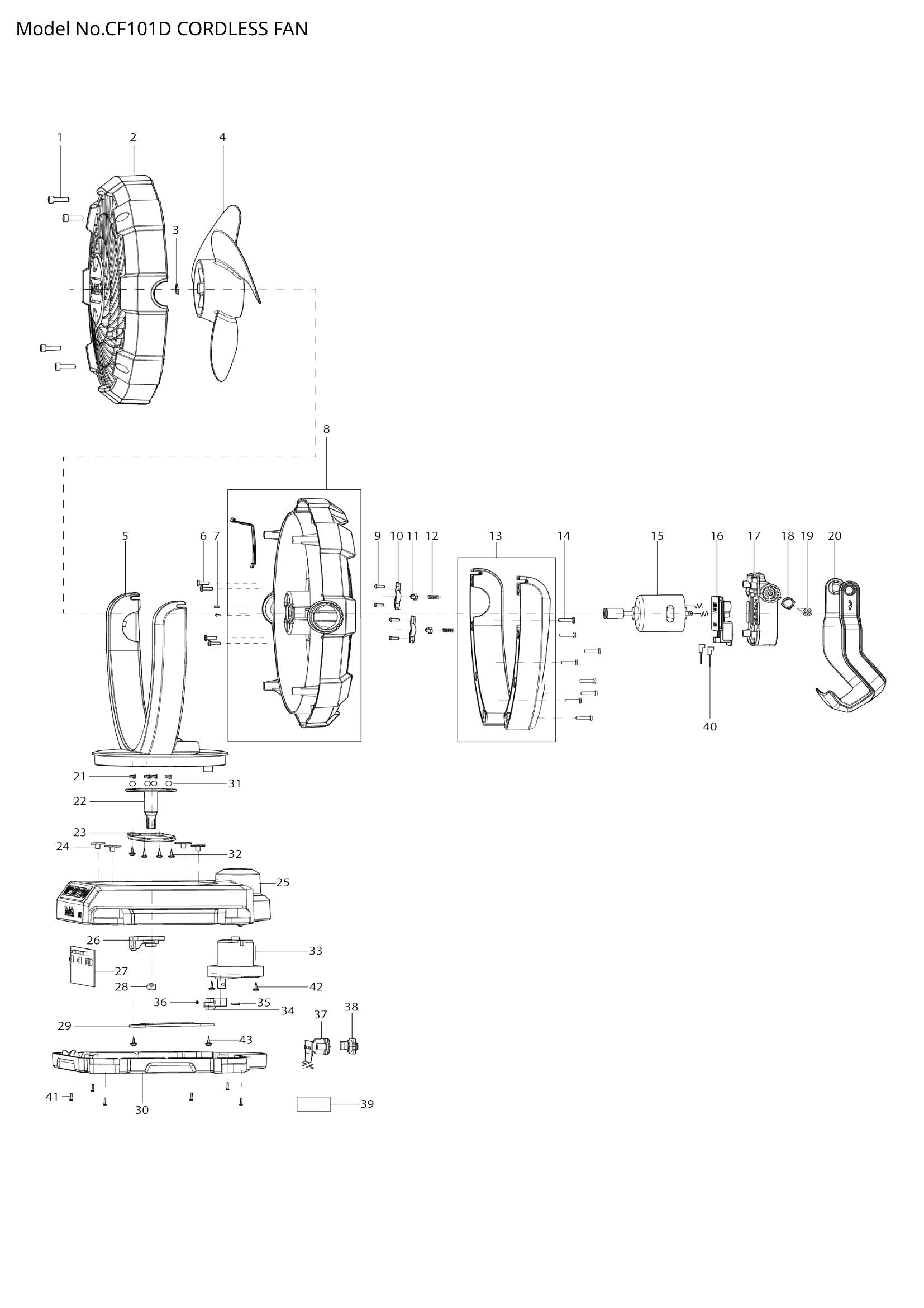 CF101D exploded view