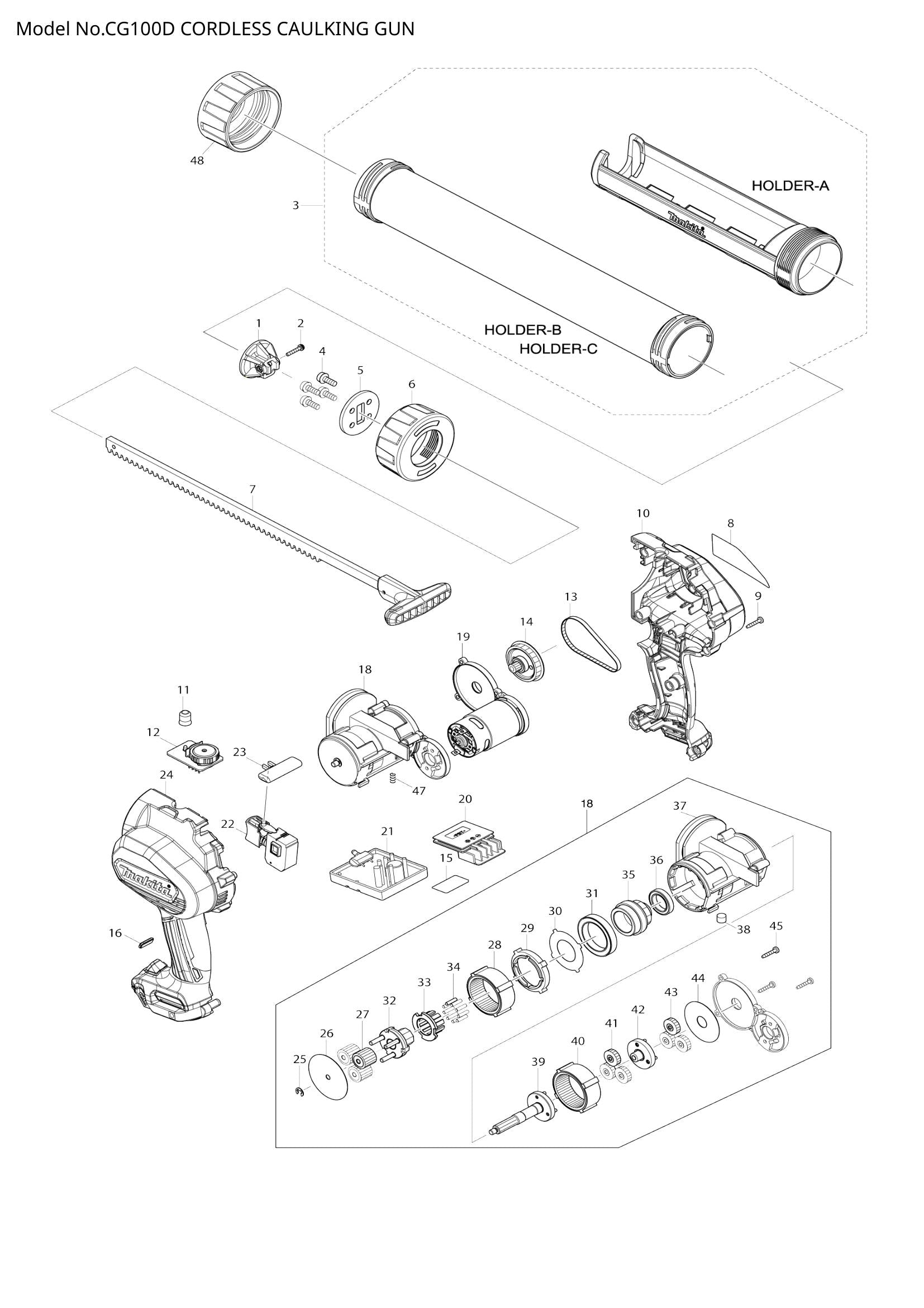 CG100D exploded view
