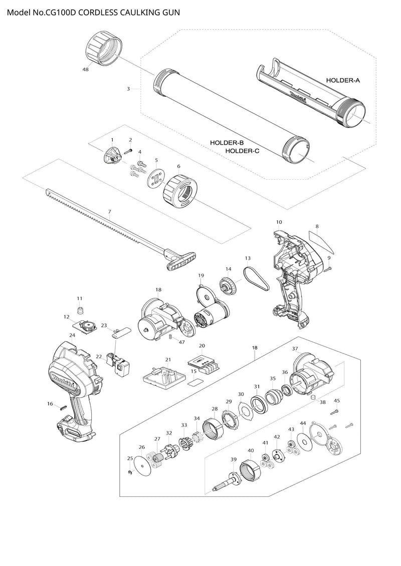 CG100D exploded view