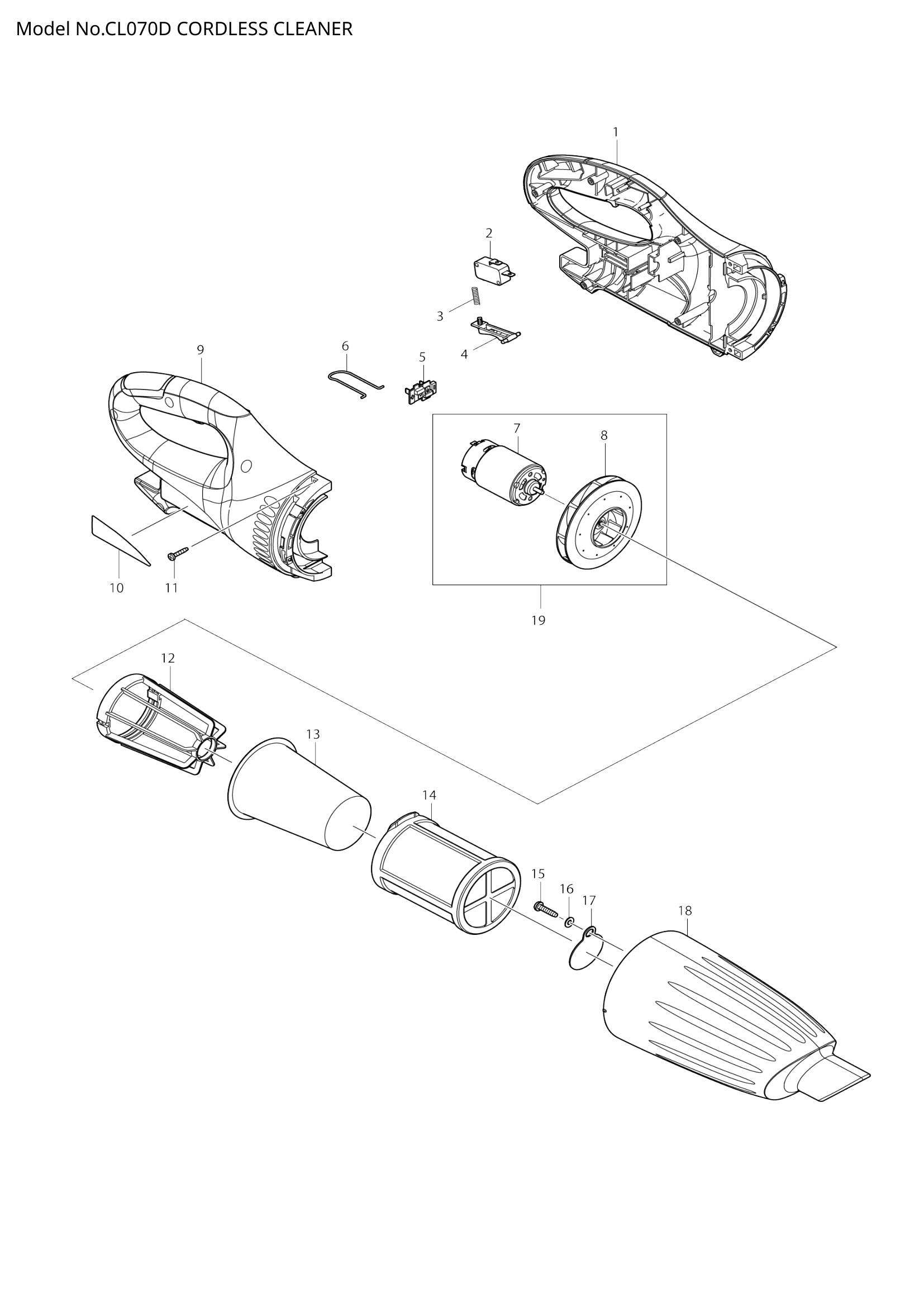 CL070D exploded view