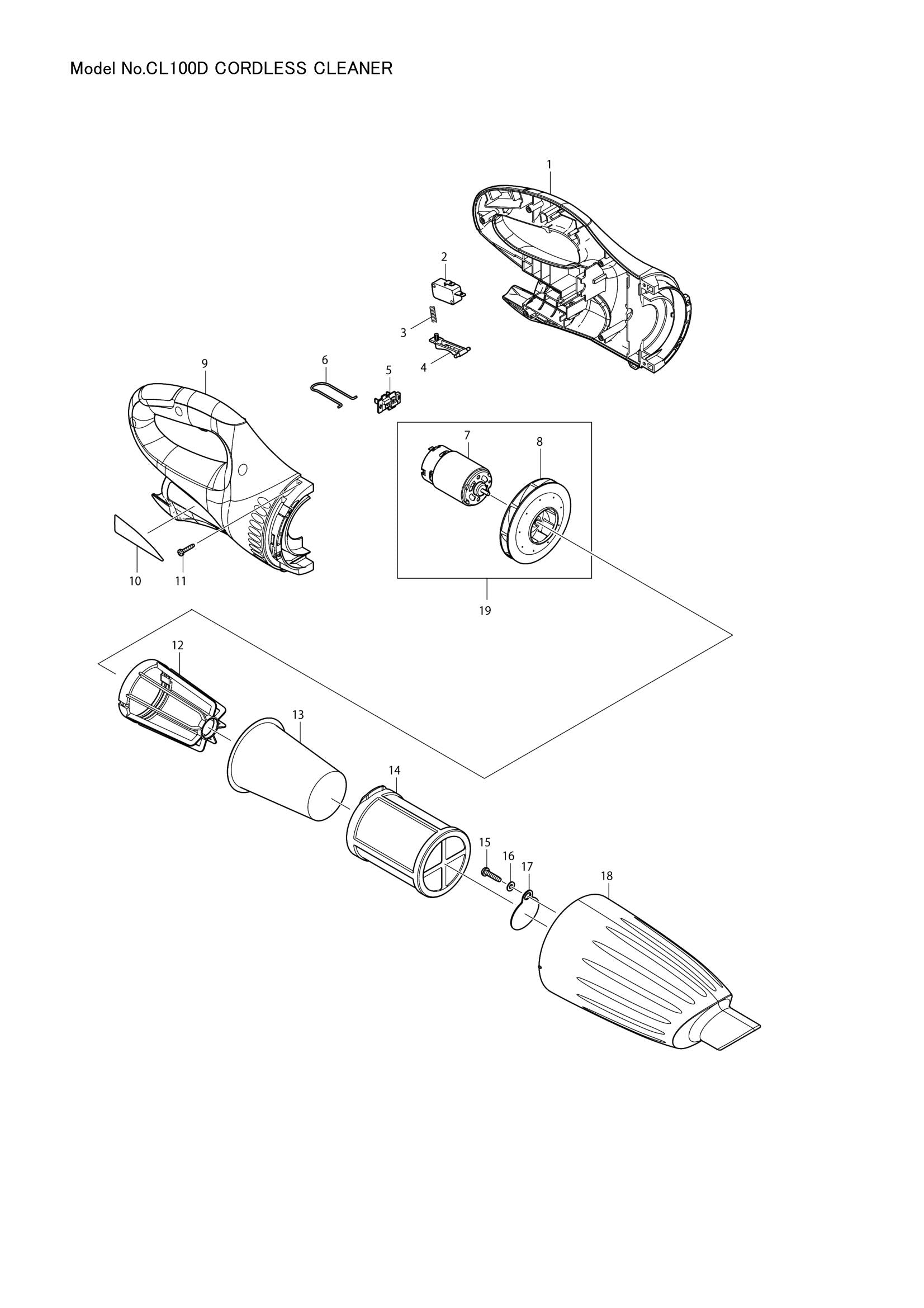 CL100D exploded view