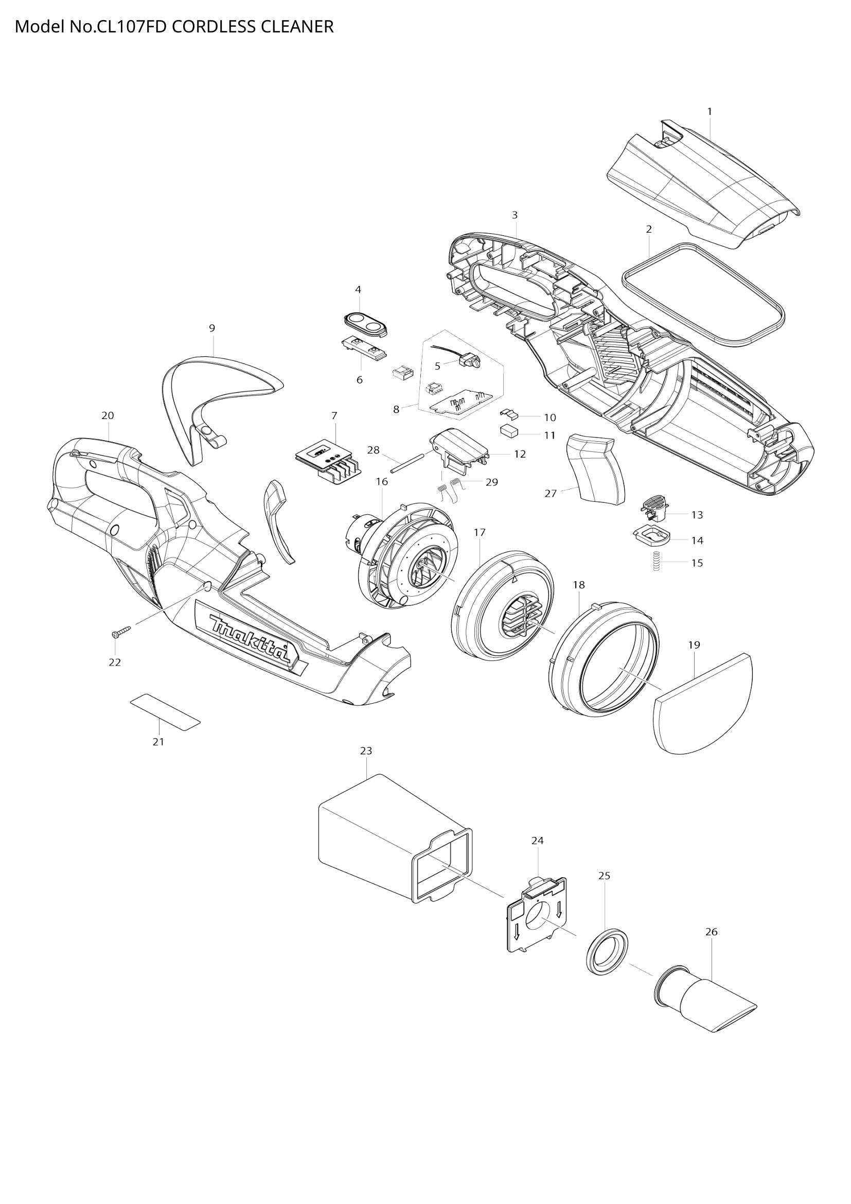 CL107FD exploded view