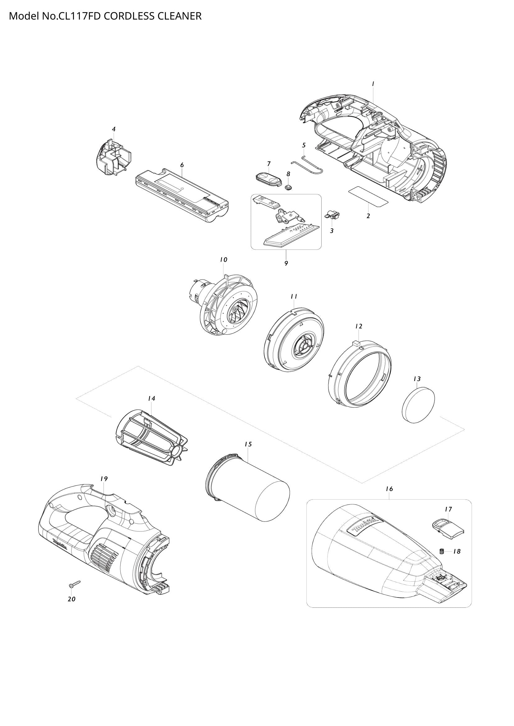 CL117FD exploded view