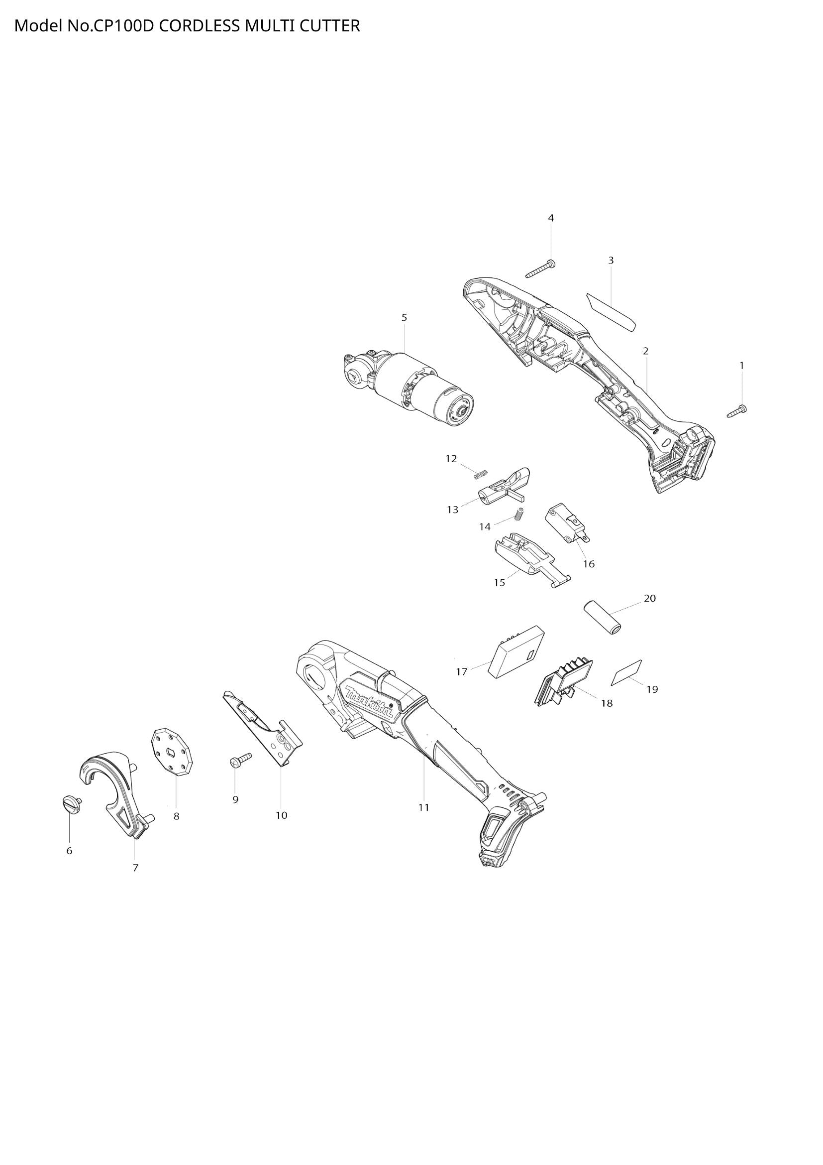 CP100D exploded view