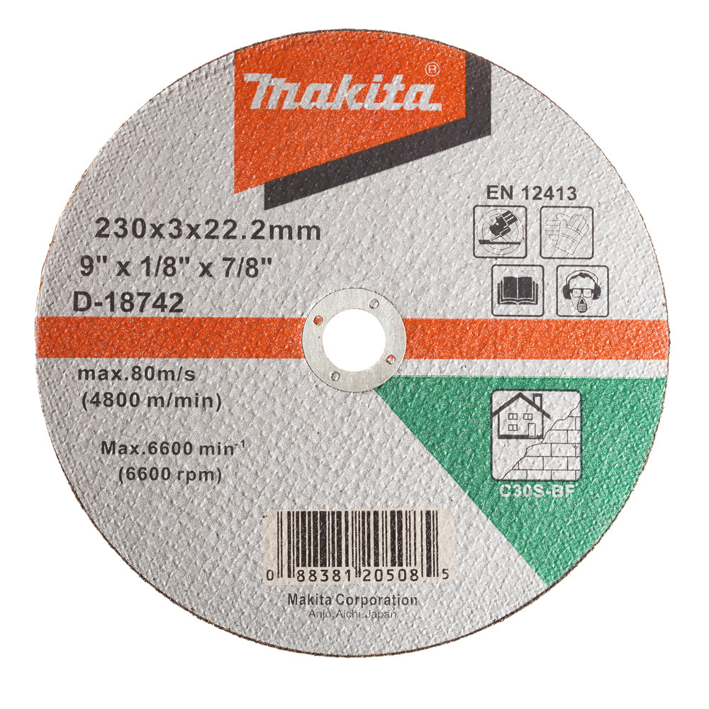 Makita D-18742 Cutting Wheel, 230 x 3 x 22,23 mm, C30S