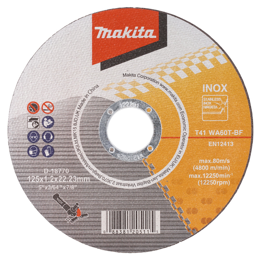 Makita D-18770-10 Trennscheibe 125 mm, WA60T 10 Stück