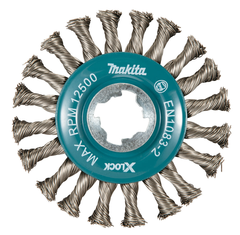 Makita D-73352 Drahtbürste, geknoteter Draht (vollständig), 115 mm, X-LOCK