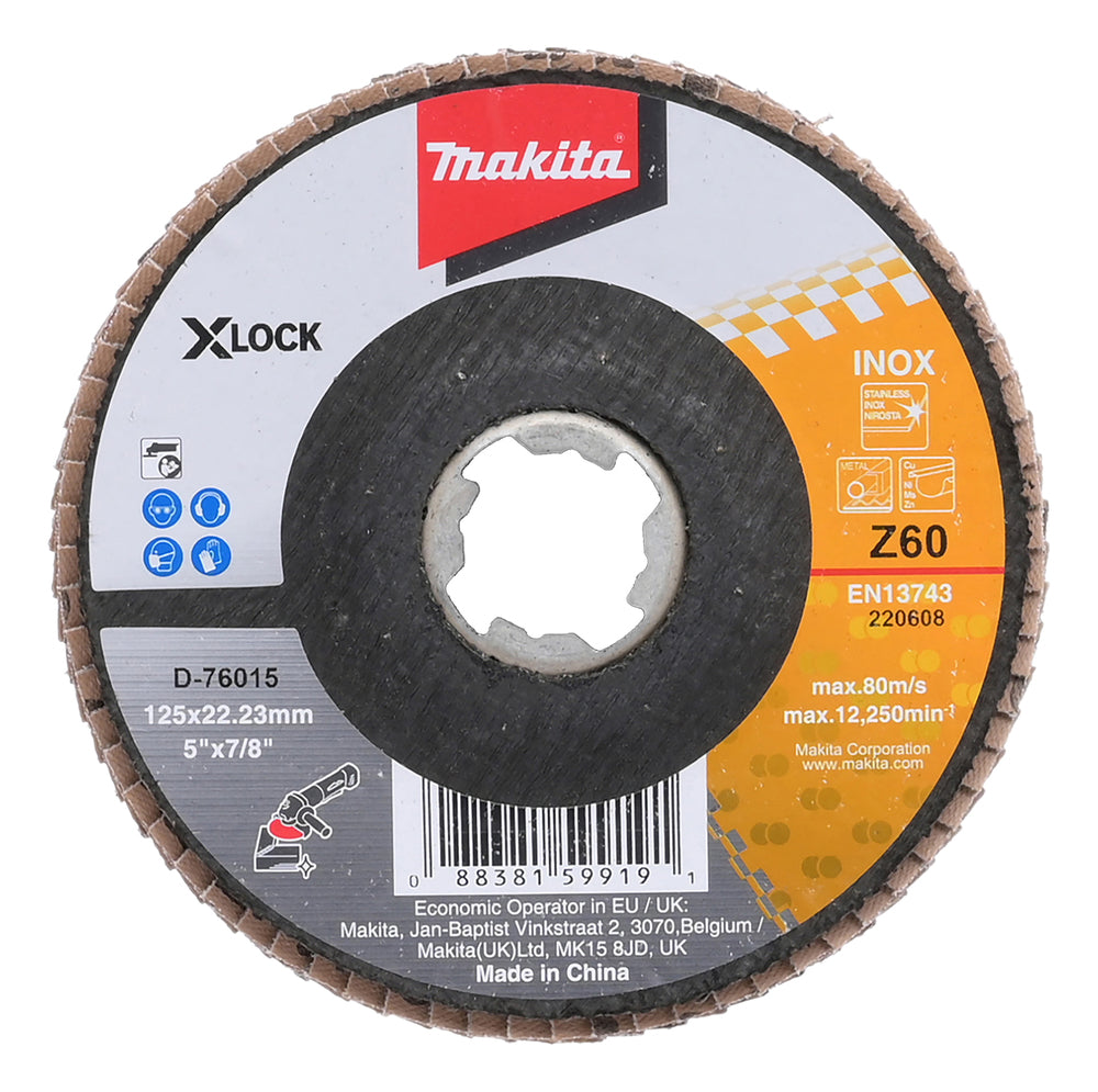 Makita D-76015 Fächerscheibe für X-Lock Winkelschleifer, 125 mm, Körnung Z60