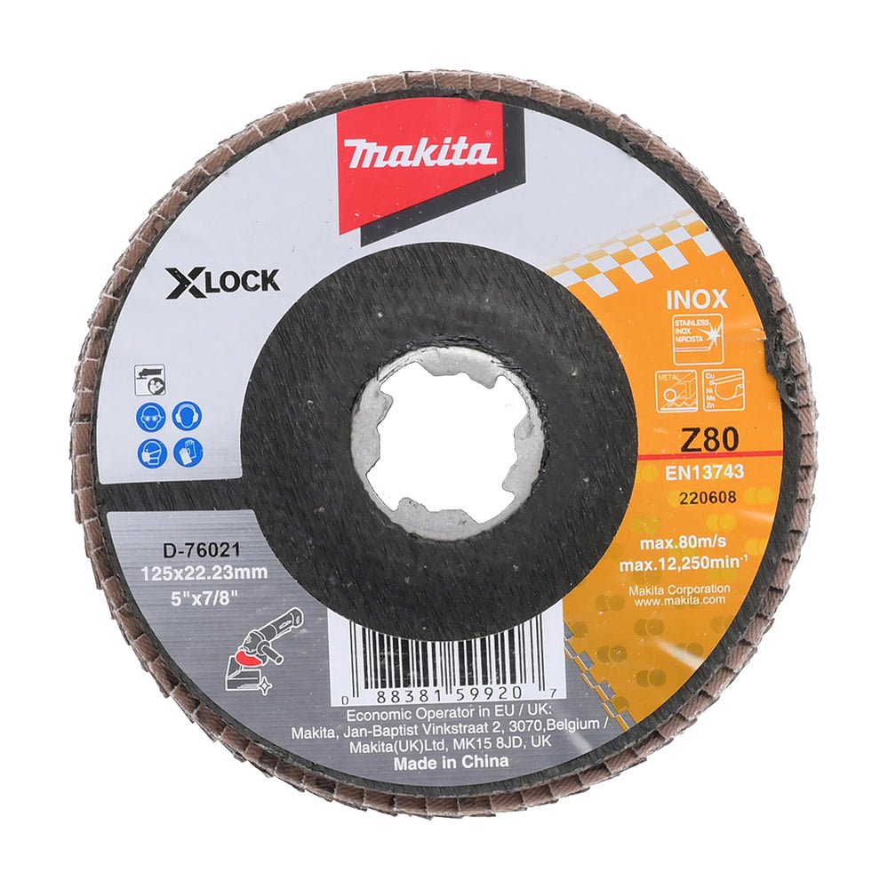 Makita D-76021 Fächerscheibe für X-Lock Winkelschleifer, 125 mm, Körnung Z80