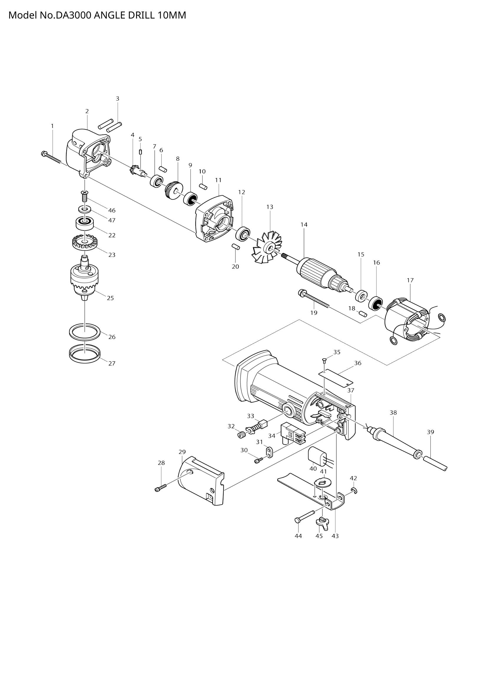 DA3000 exploded view