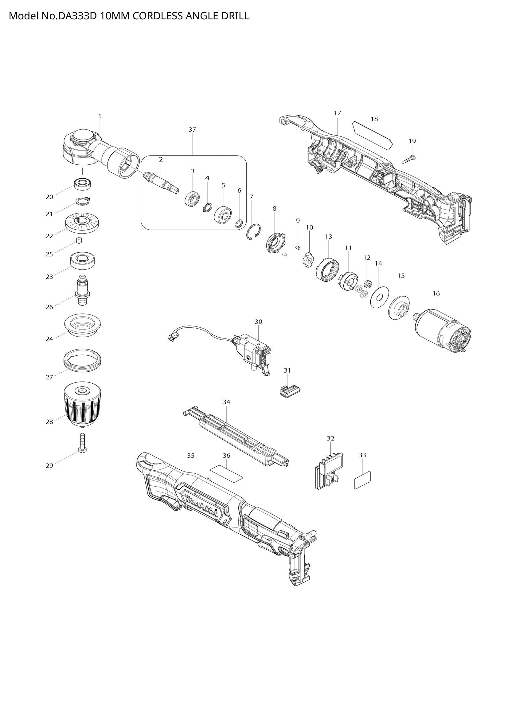 DA333D exploded view