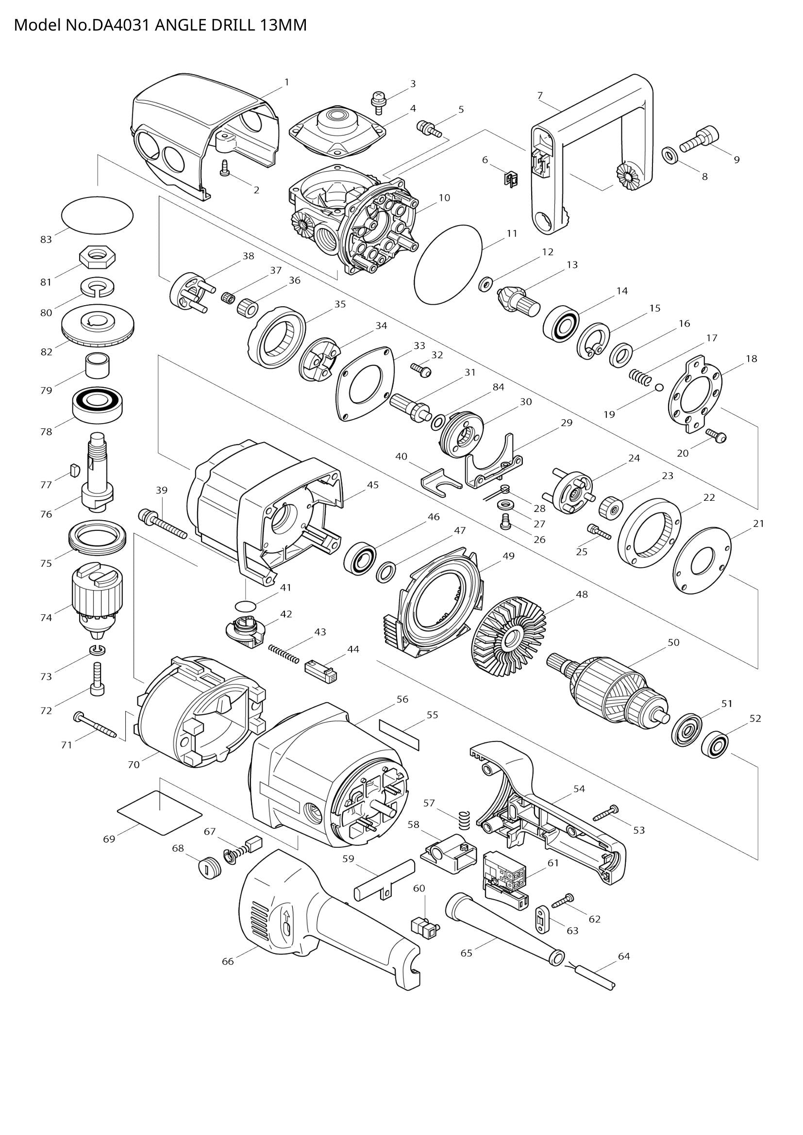 DA4031 exploded view