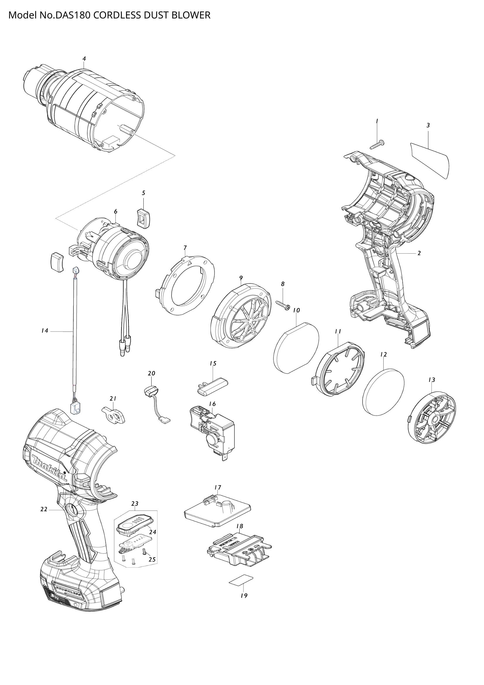 DAS180 exploded view