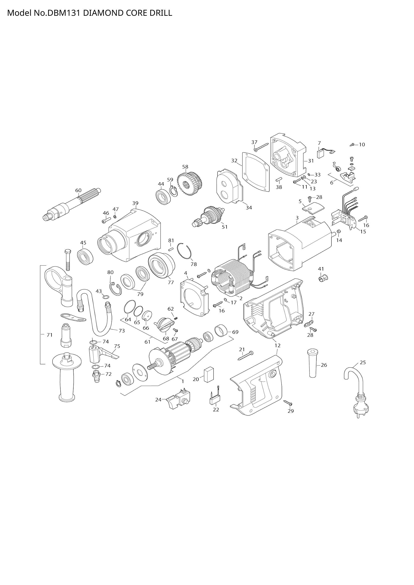DBM131 exploded view