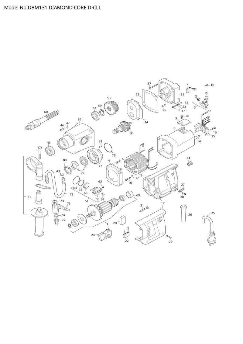 DBM131 exploded view