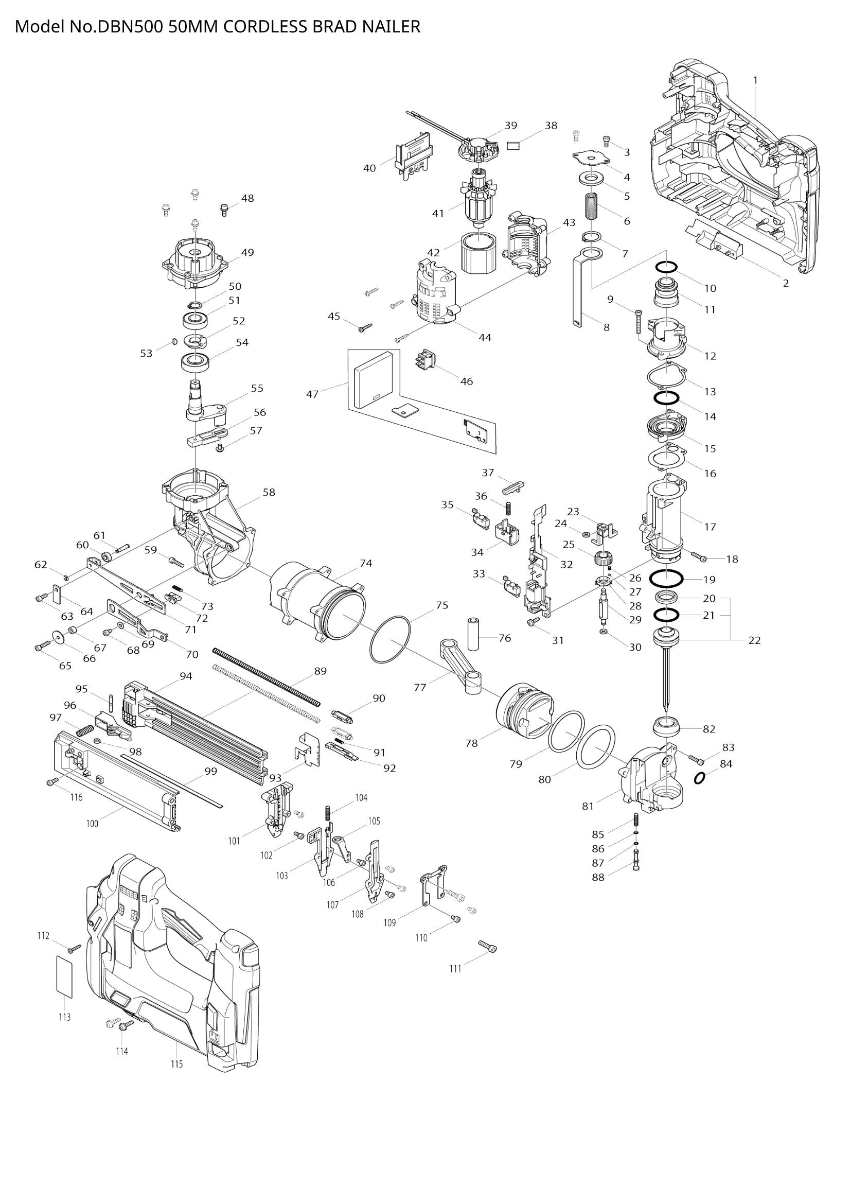 DBN500 exploded view