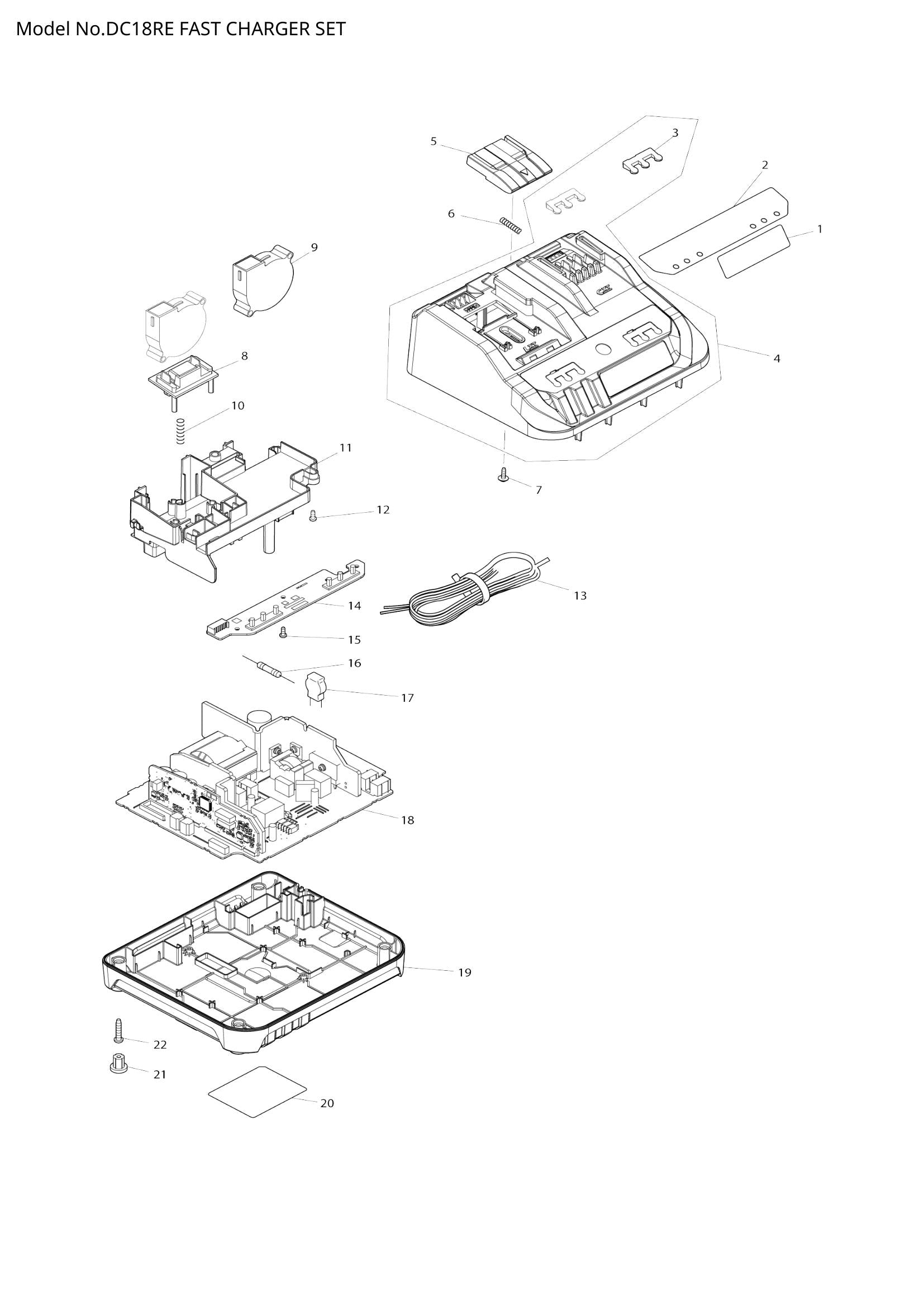 DC18RE exploded view