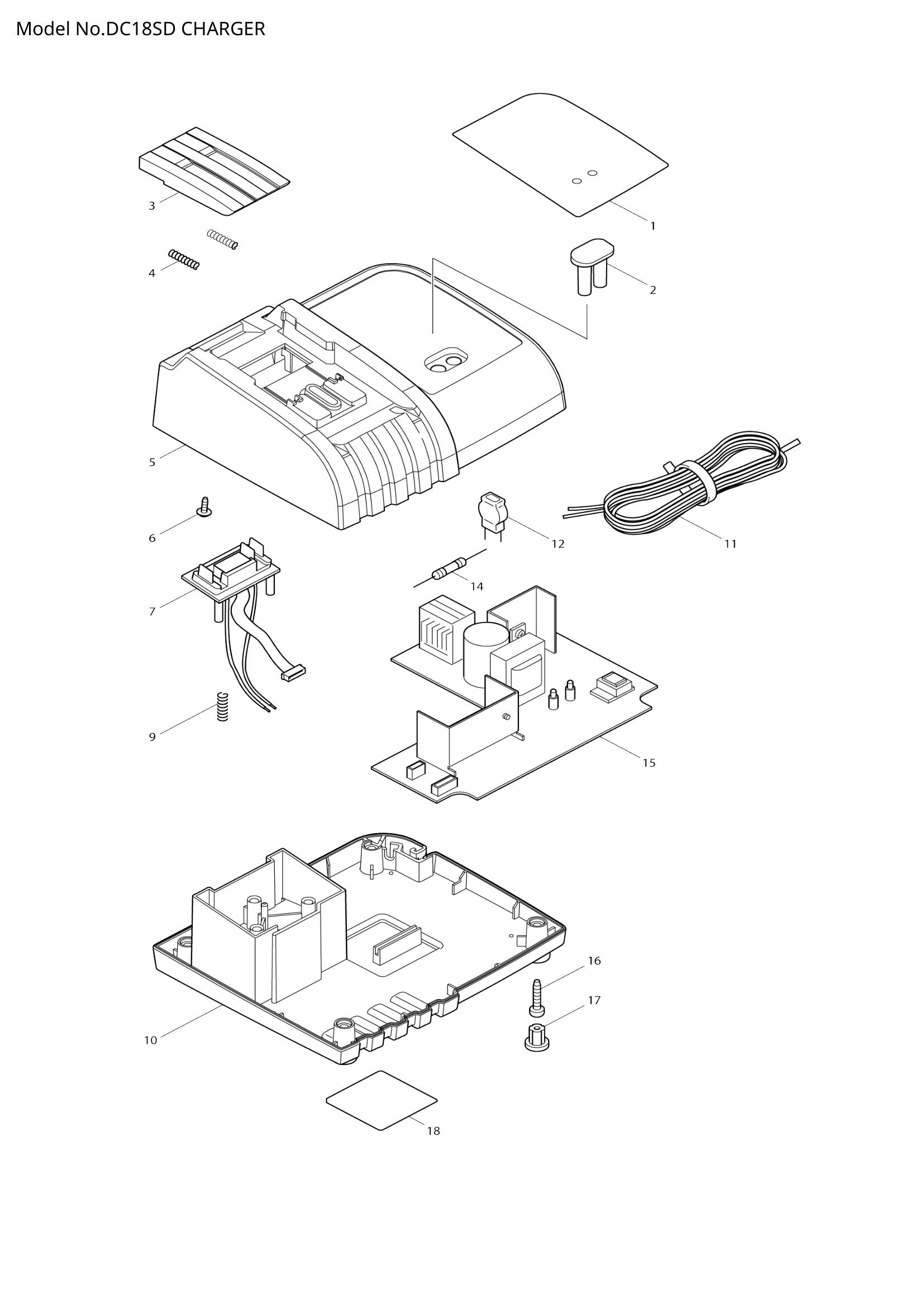DC18SD exploded view
