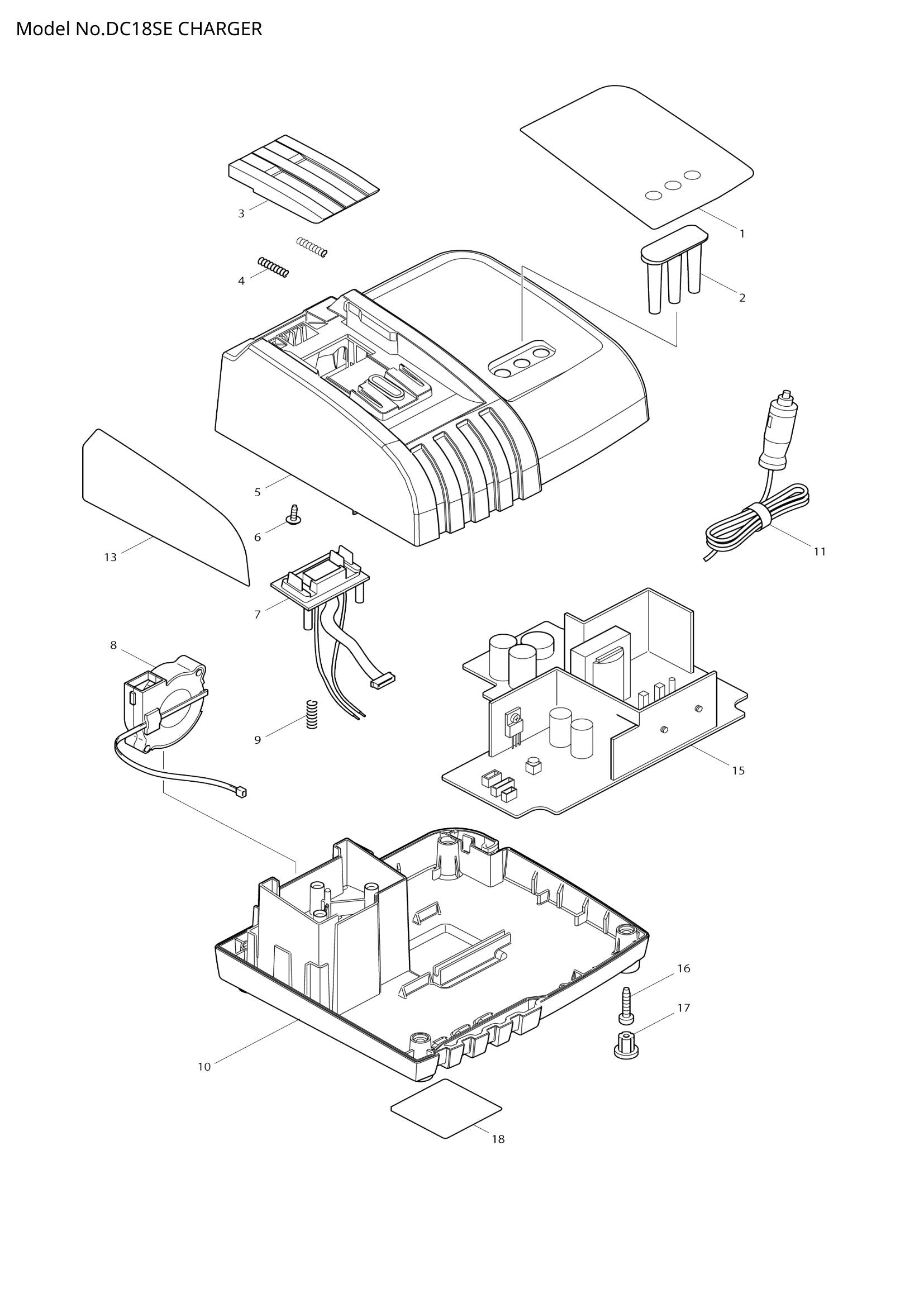 DC18SE exploded view