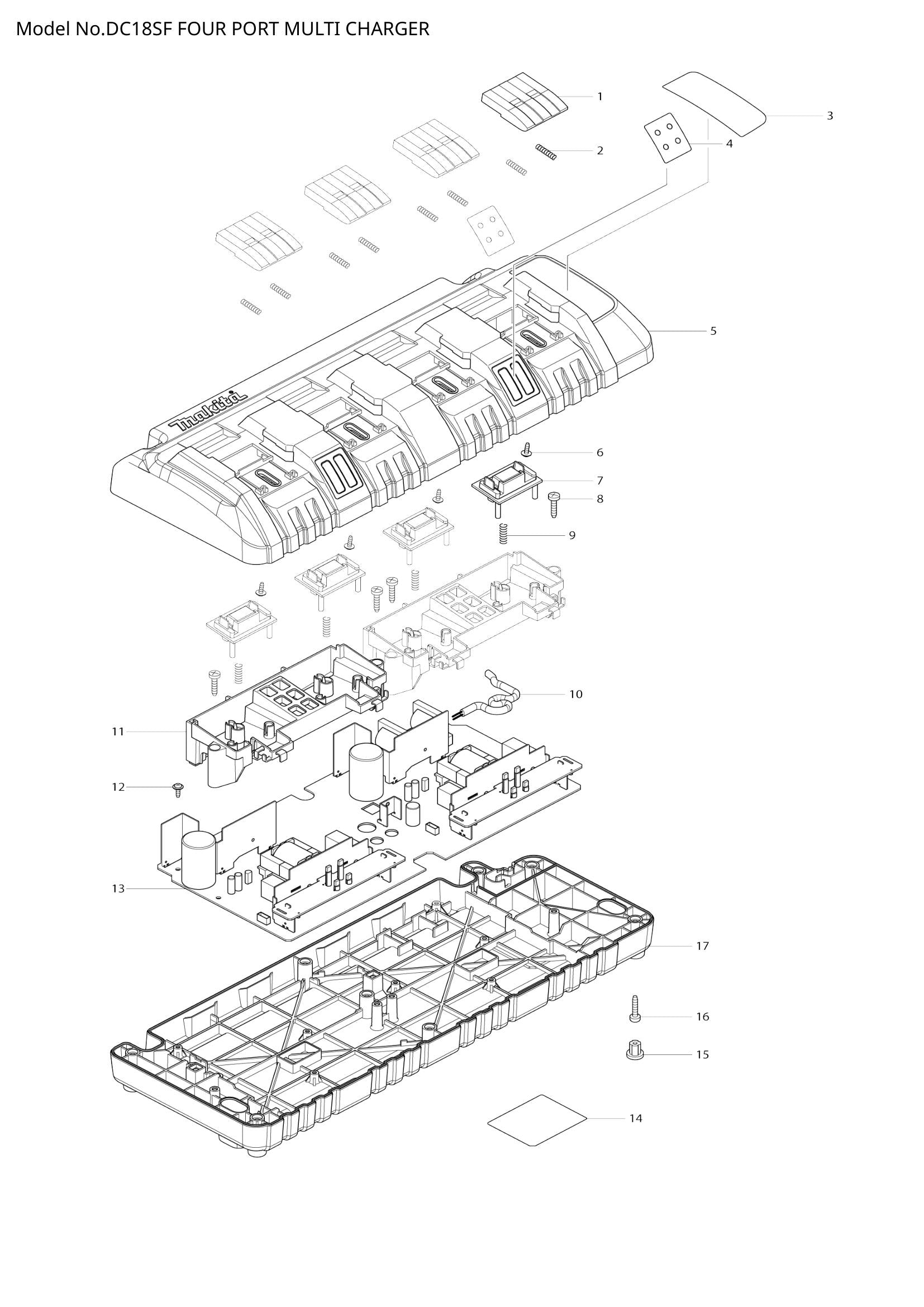 DC18SF exploded view