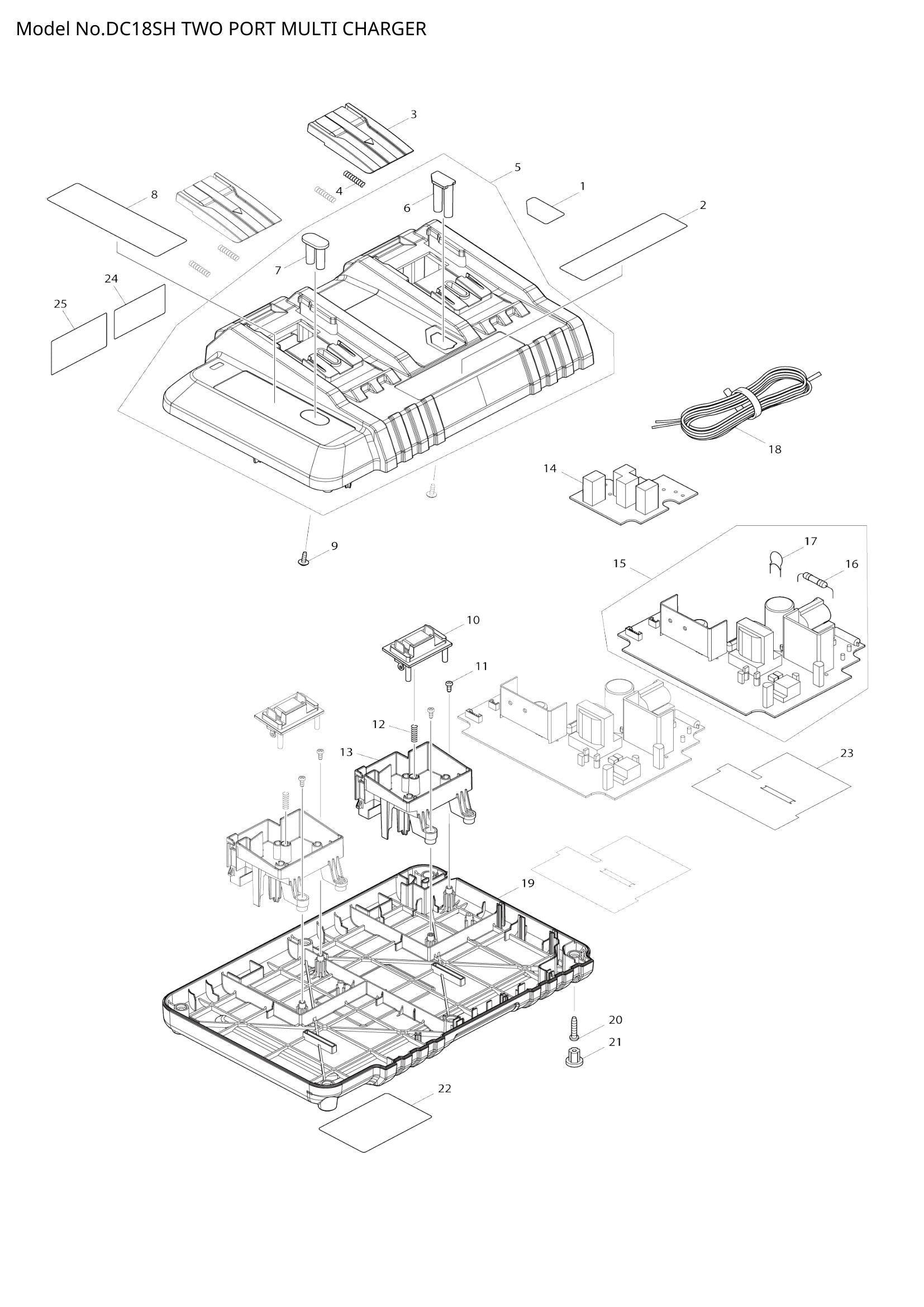 DC18SH exploded view