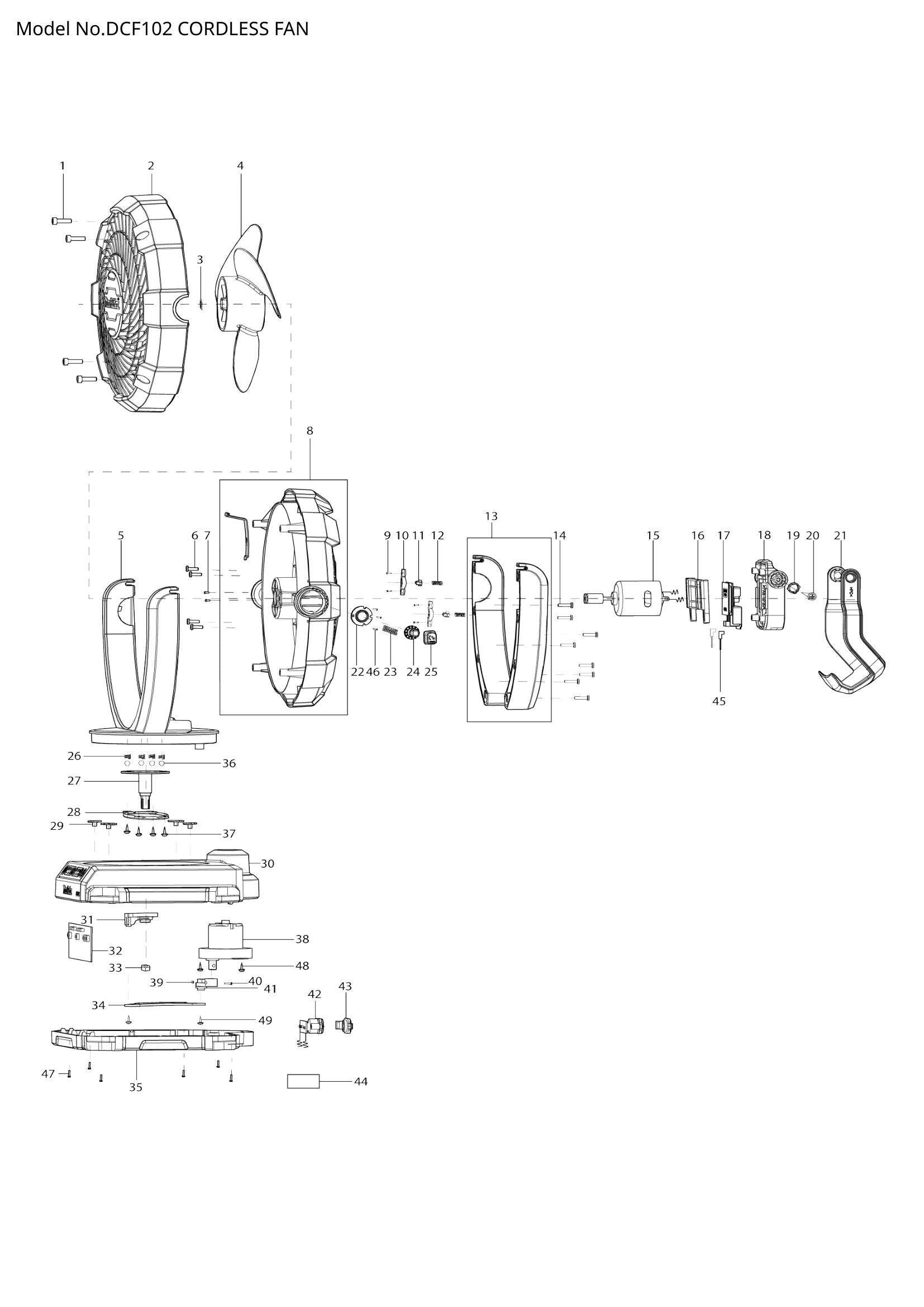 DCF102 exploded view