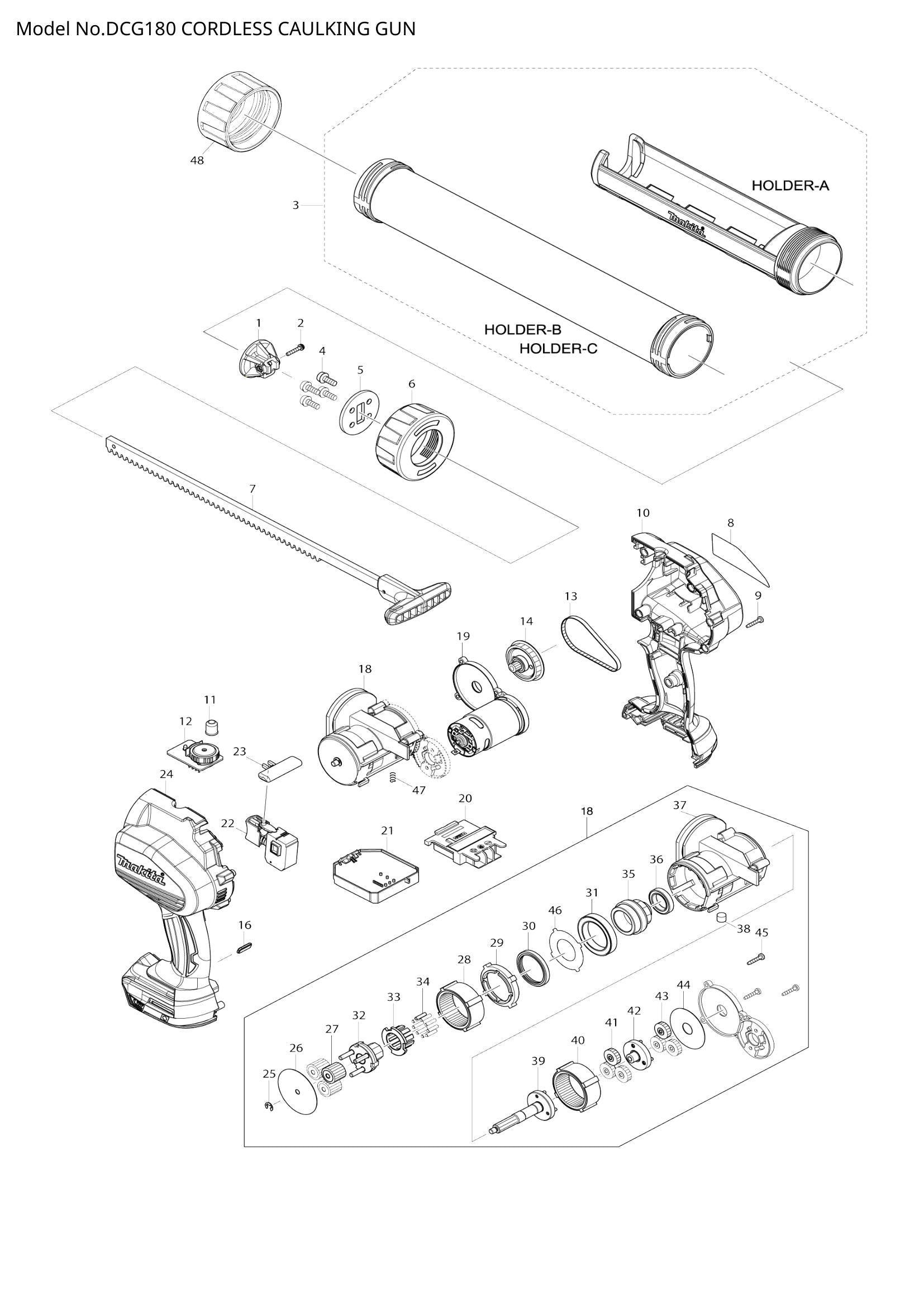 DCG180 exploded view
