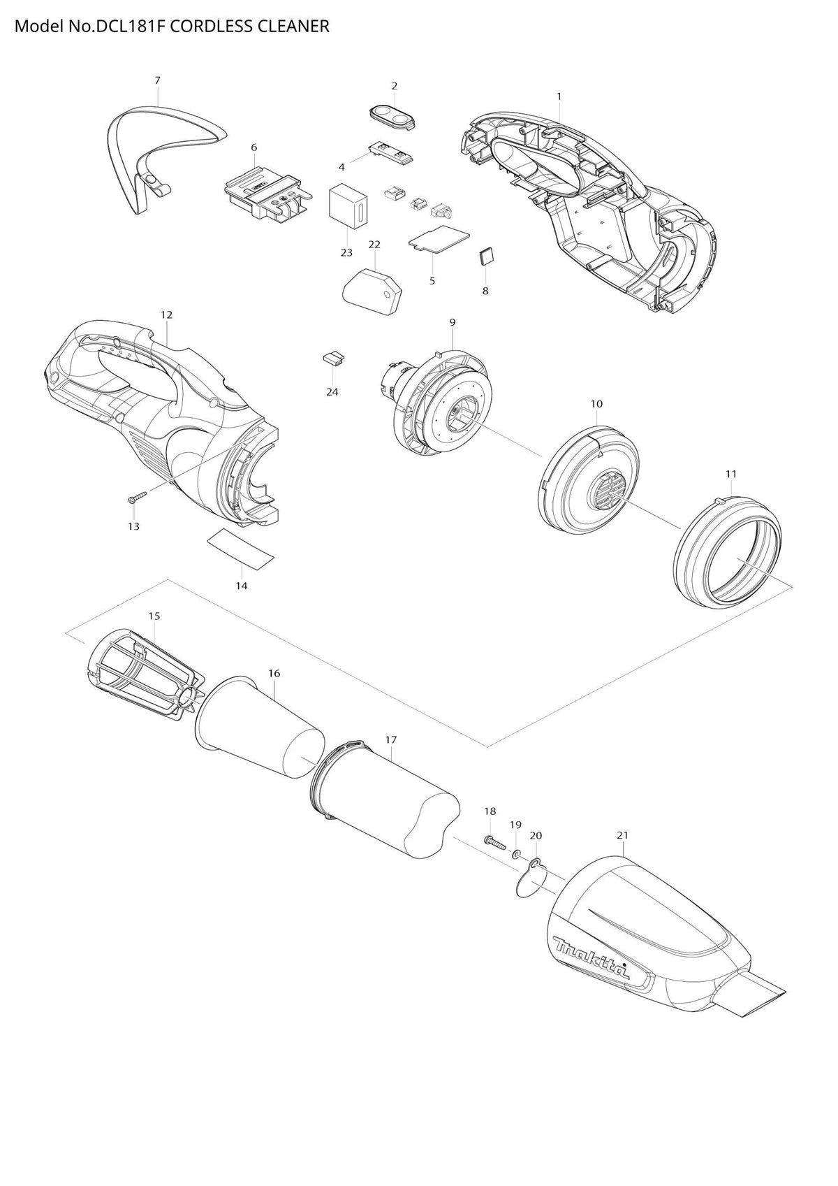 DCL181F exploded view