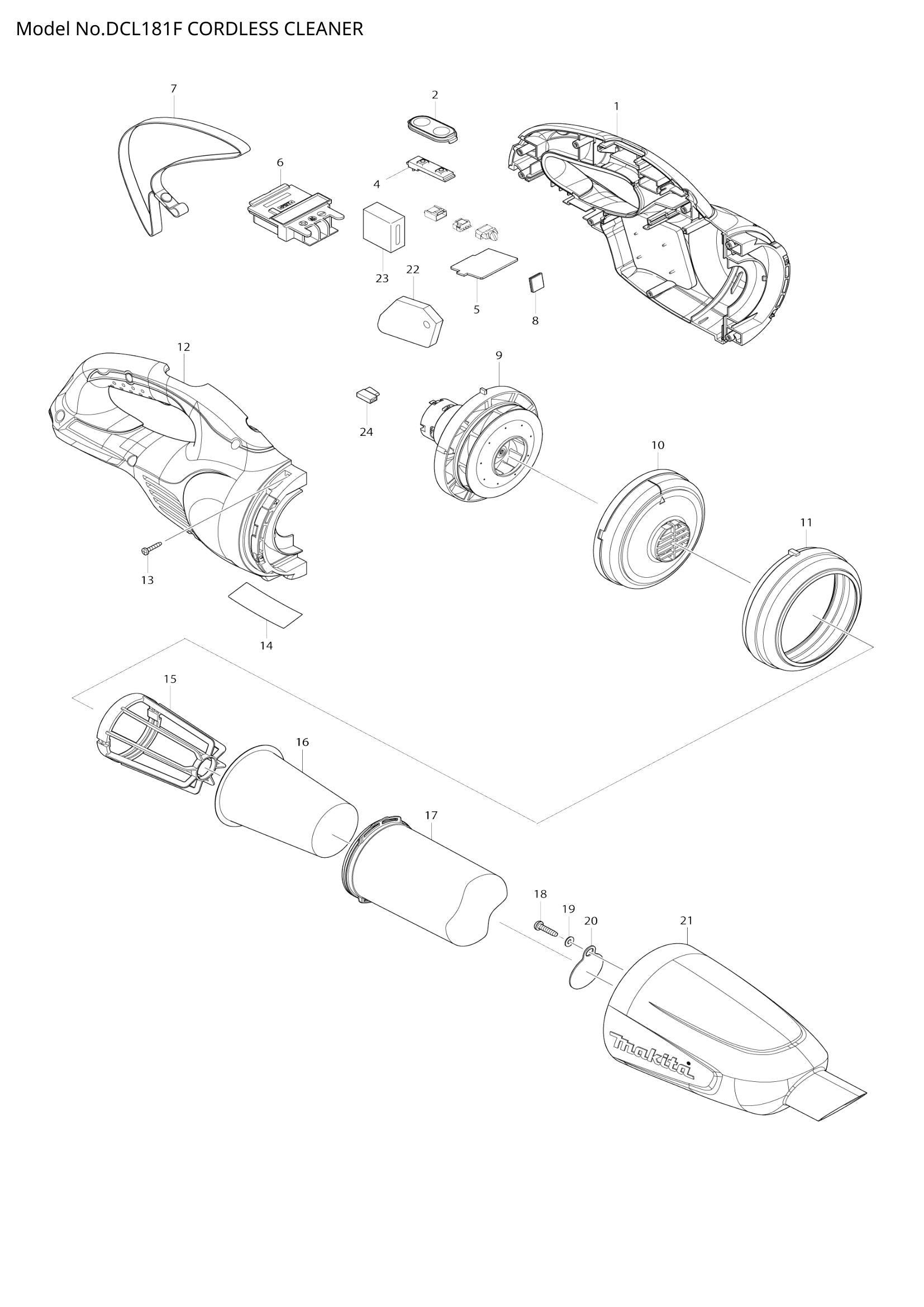 DCL181F exploded view